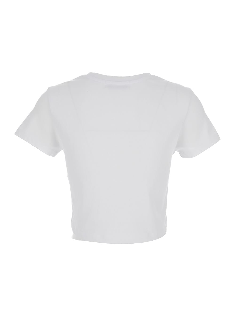 Dunst Essential White Crochet Crewneck T-shirt In Cotton Woman In White