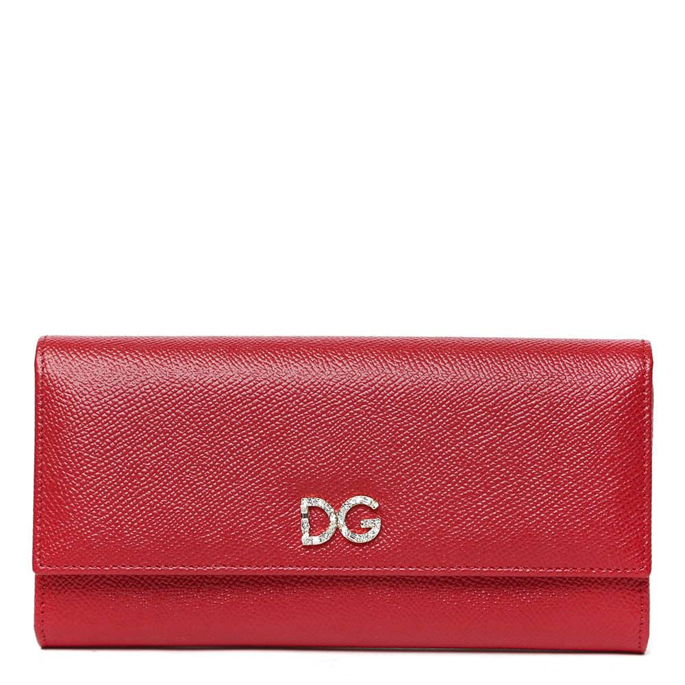 DOLCE & GABBANA RED LEATHER CONTINENTAL WALLET,11289274