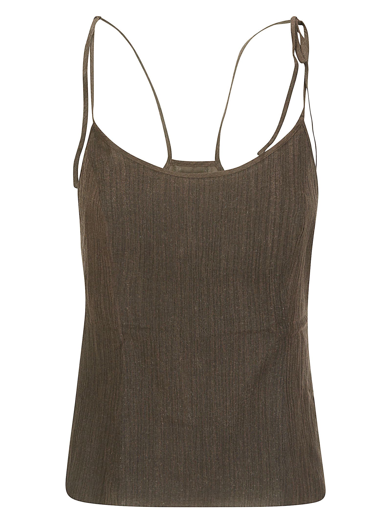 Our Legacy String Tank In Plum Coated Voile