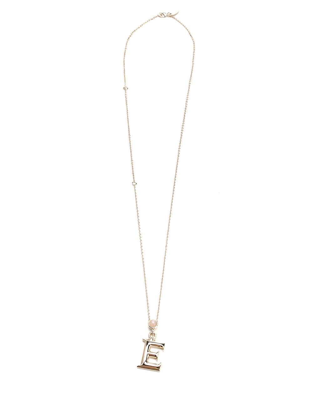 Chloé Alphabet Gold-Tone Rose Quartz Necklace - One Size