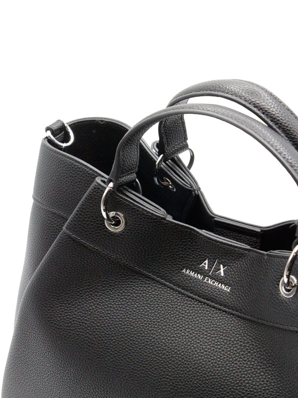 Shop Armani Collezioni Handbag And Shoulder Bag Made Of Soft Faux Leather With Closure Button And Front Logo. Internal Pock In Black