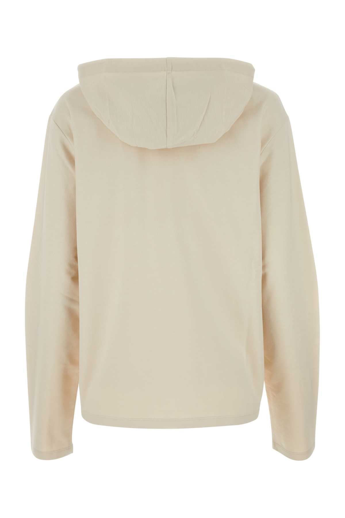 Shop Prada Sand Stretch Cotton Oversize Sweatshirt In Naturale