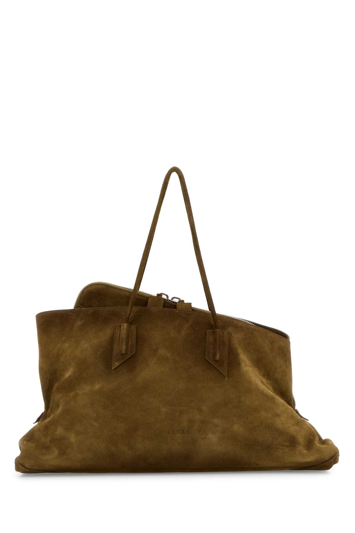 The Attico Khaki Suede Large La Passeggiata Shopping Bag