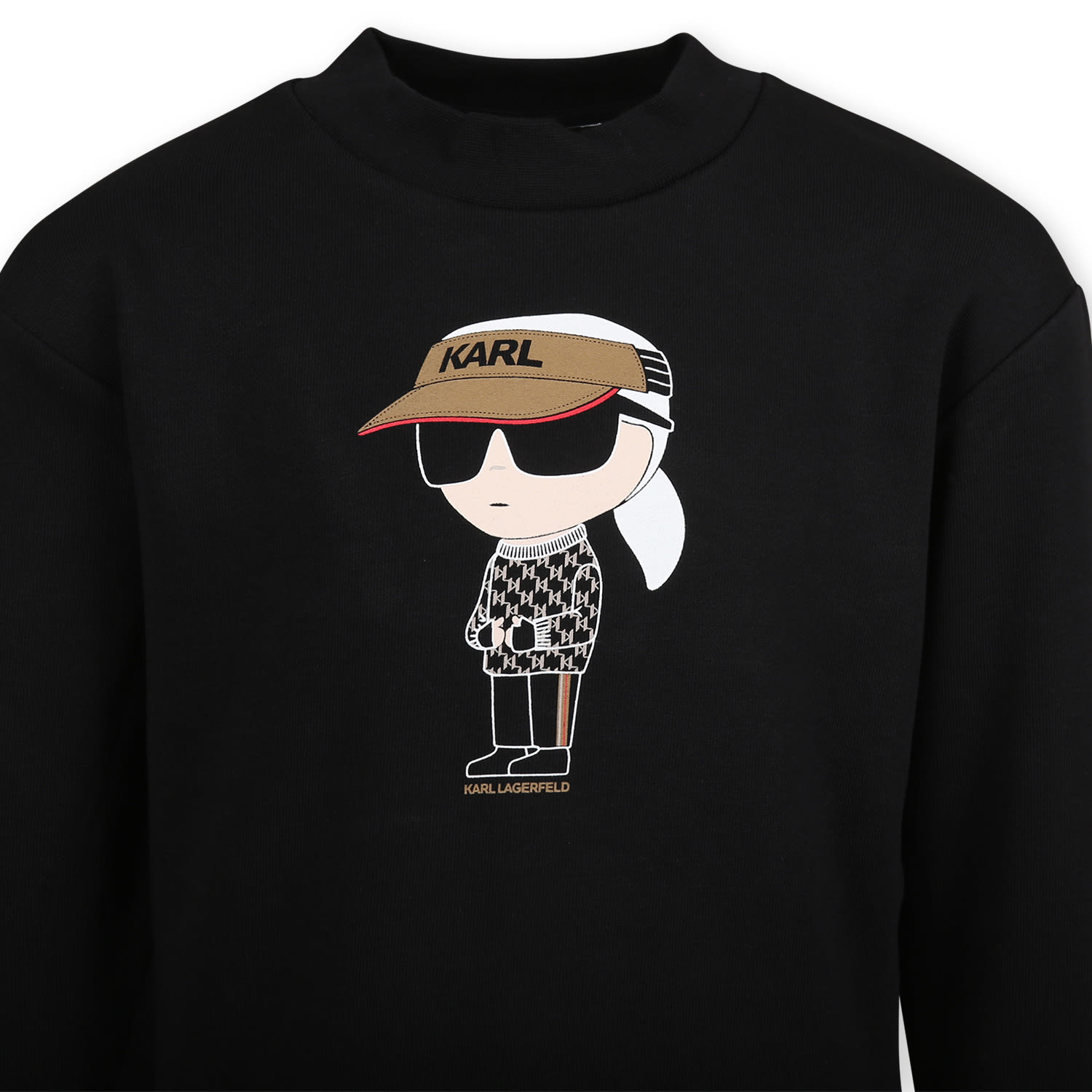 Karl Lagerfeld Graphic-print Fleece Sweatshirt In Black