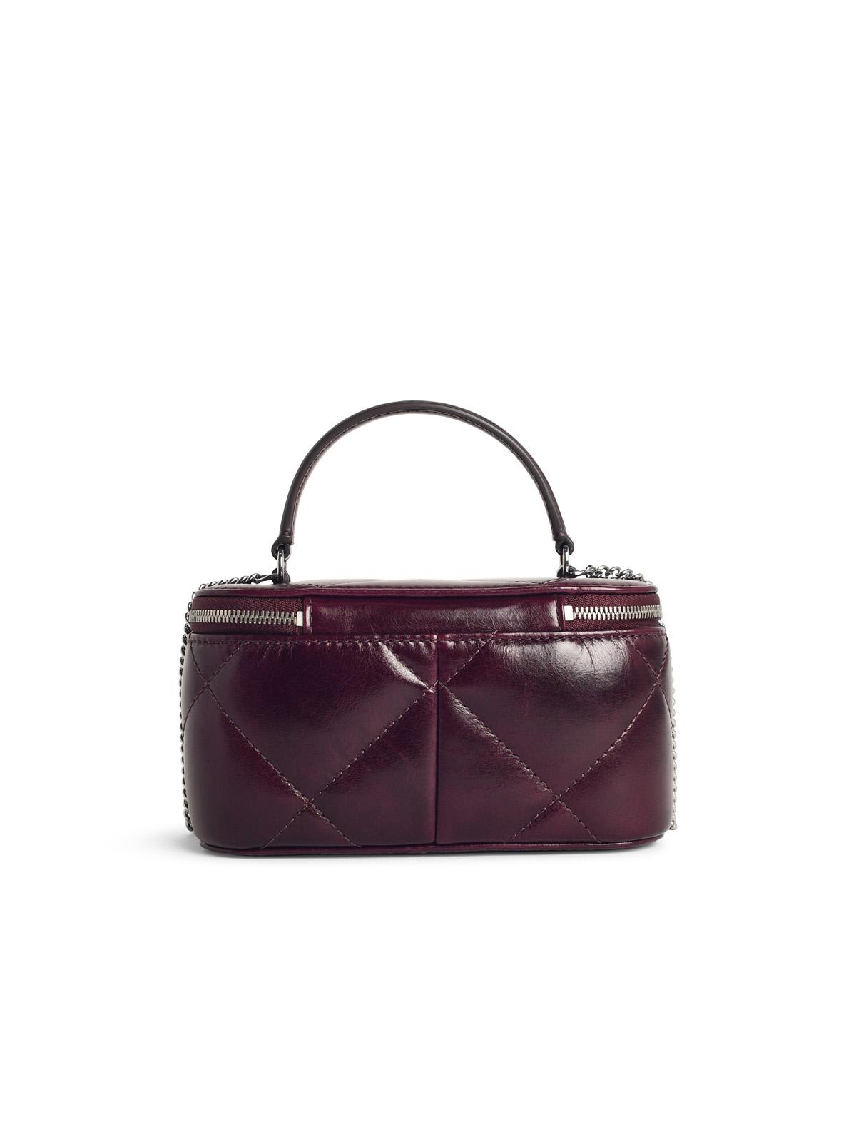 Tory Burch Kira Quilted Leather Top-handle Mini Bag In Burgundy