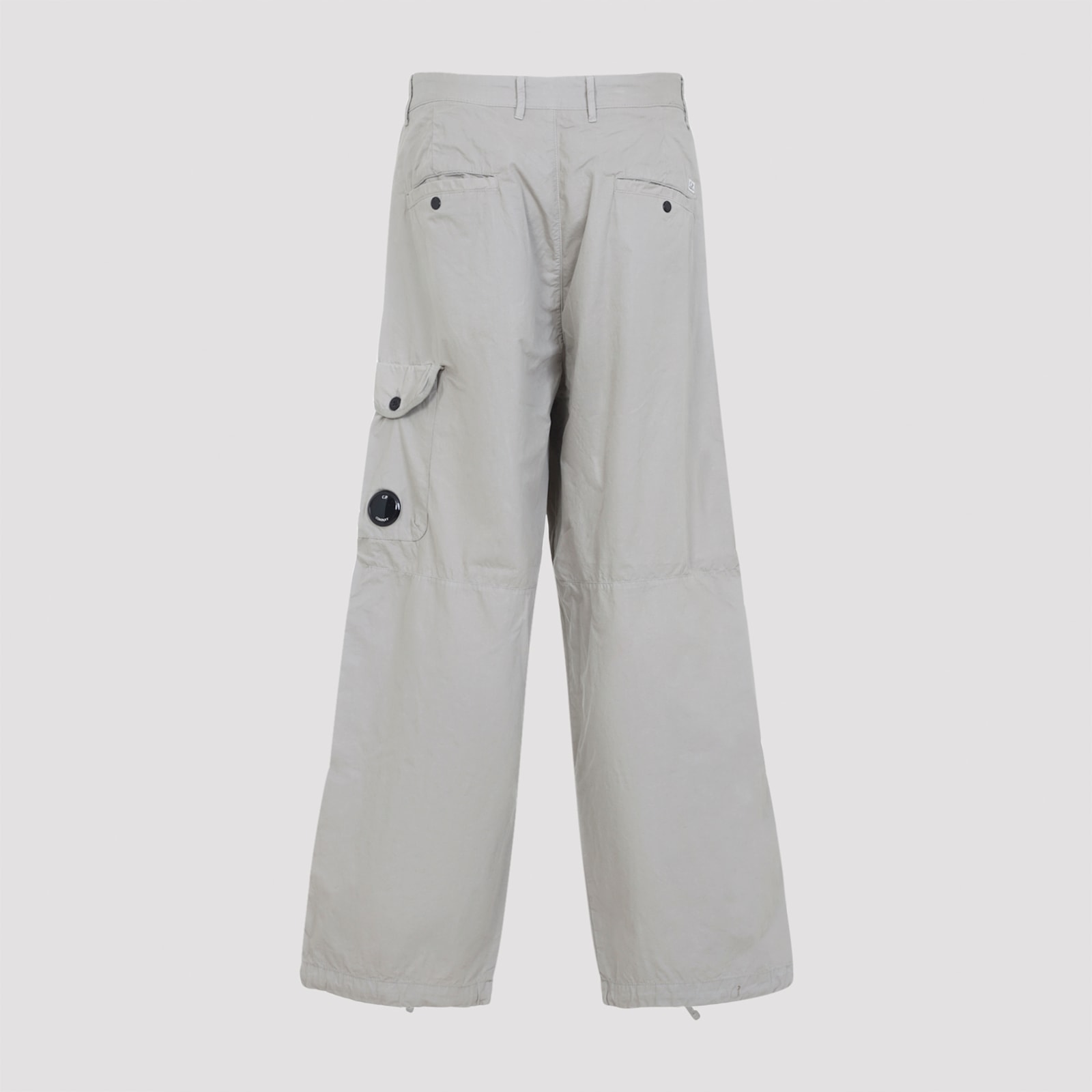 C.p. Company Wide Leg Trousers Drawstring Hem In Gray