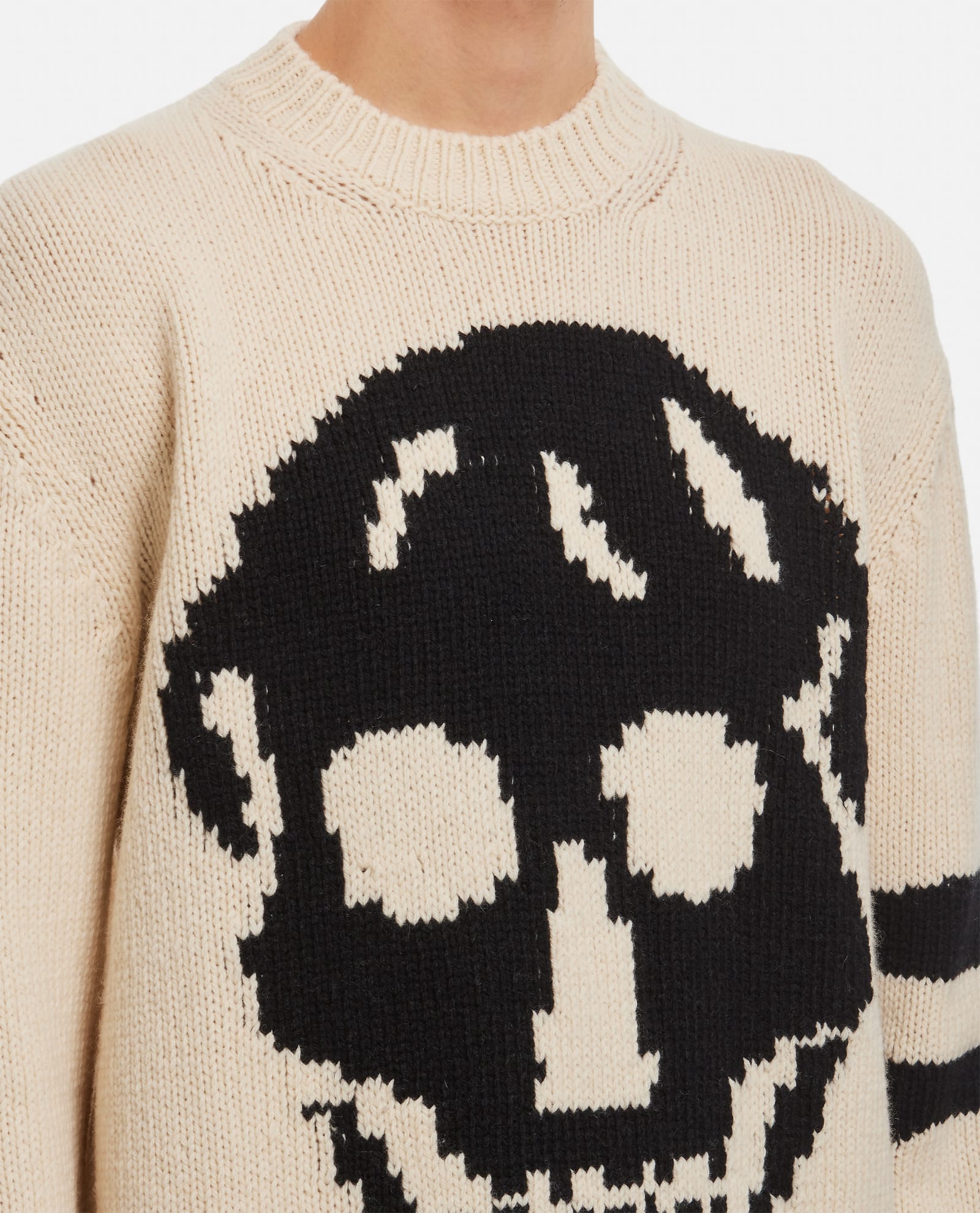 Shop Alexander Mcqueen Skull Sweater In Neutrals/black
