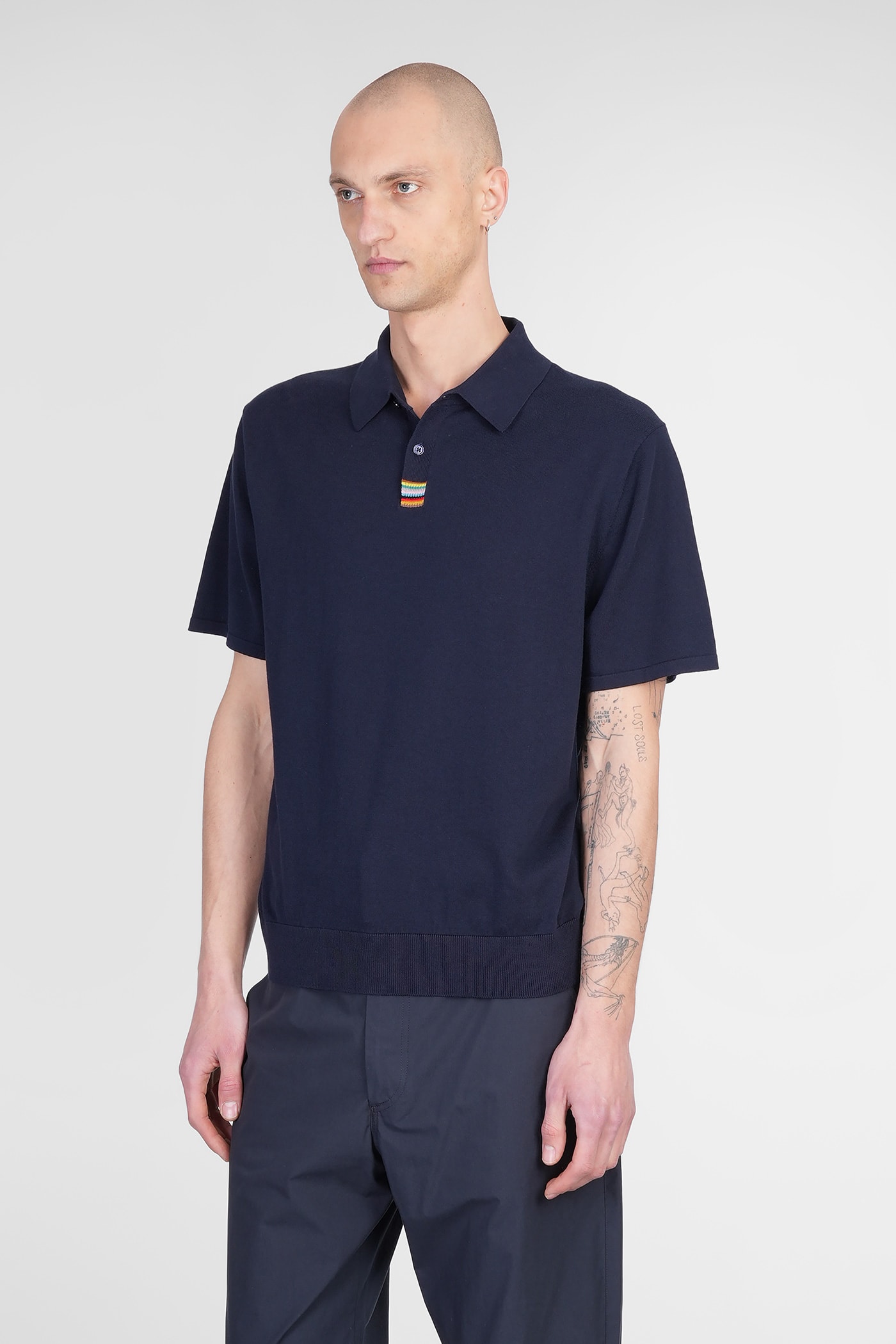 Paul Smith Polo In Blue Cotton In Blue