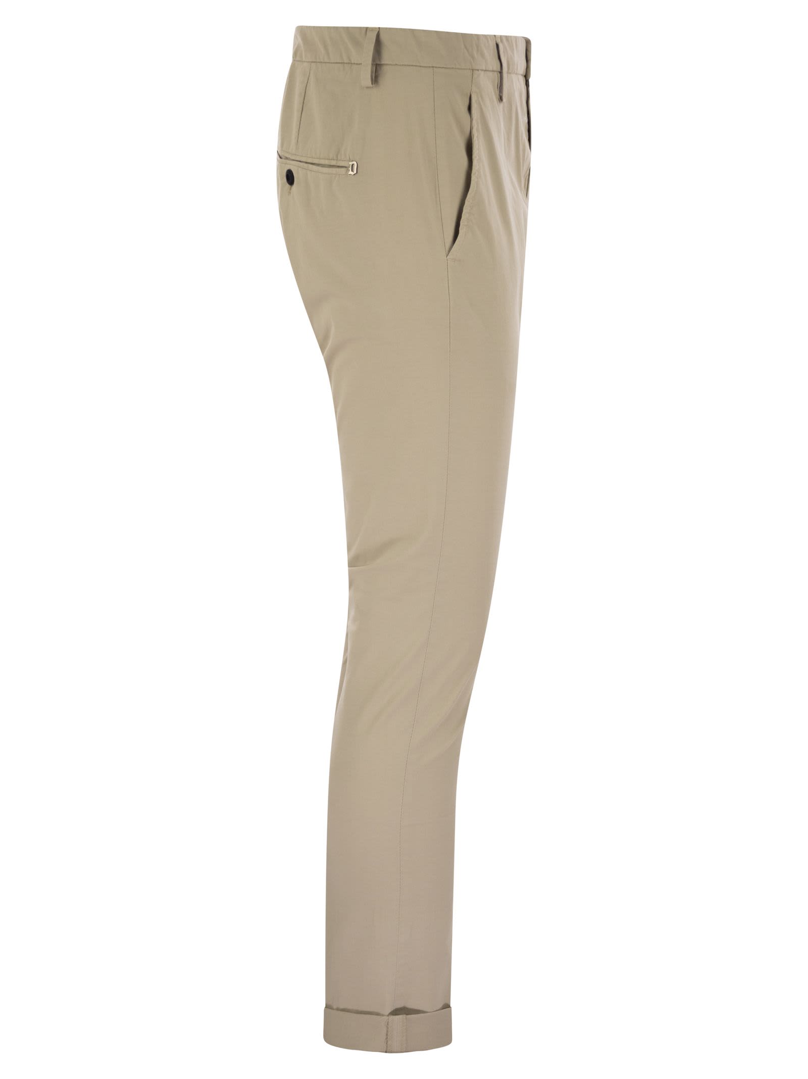 Dondup Gaubert Slim Fit Gabardine Trousers In Lievito