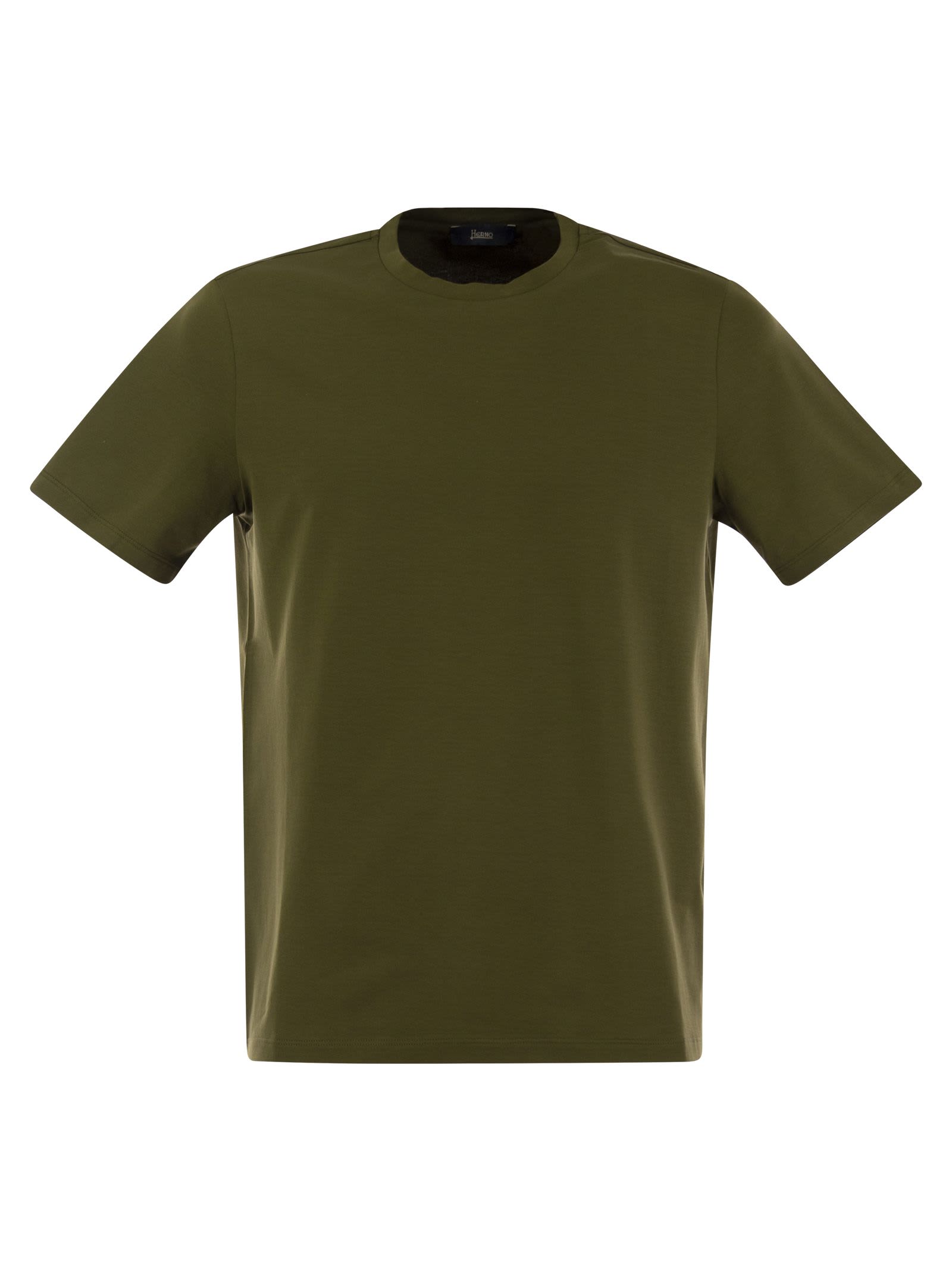 Shop Herno Stretch Cotton Jersey T-shirt In Military Green