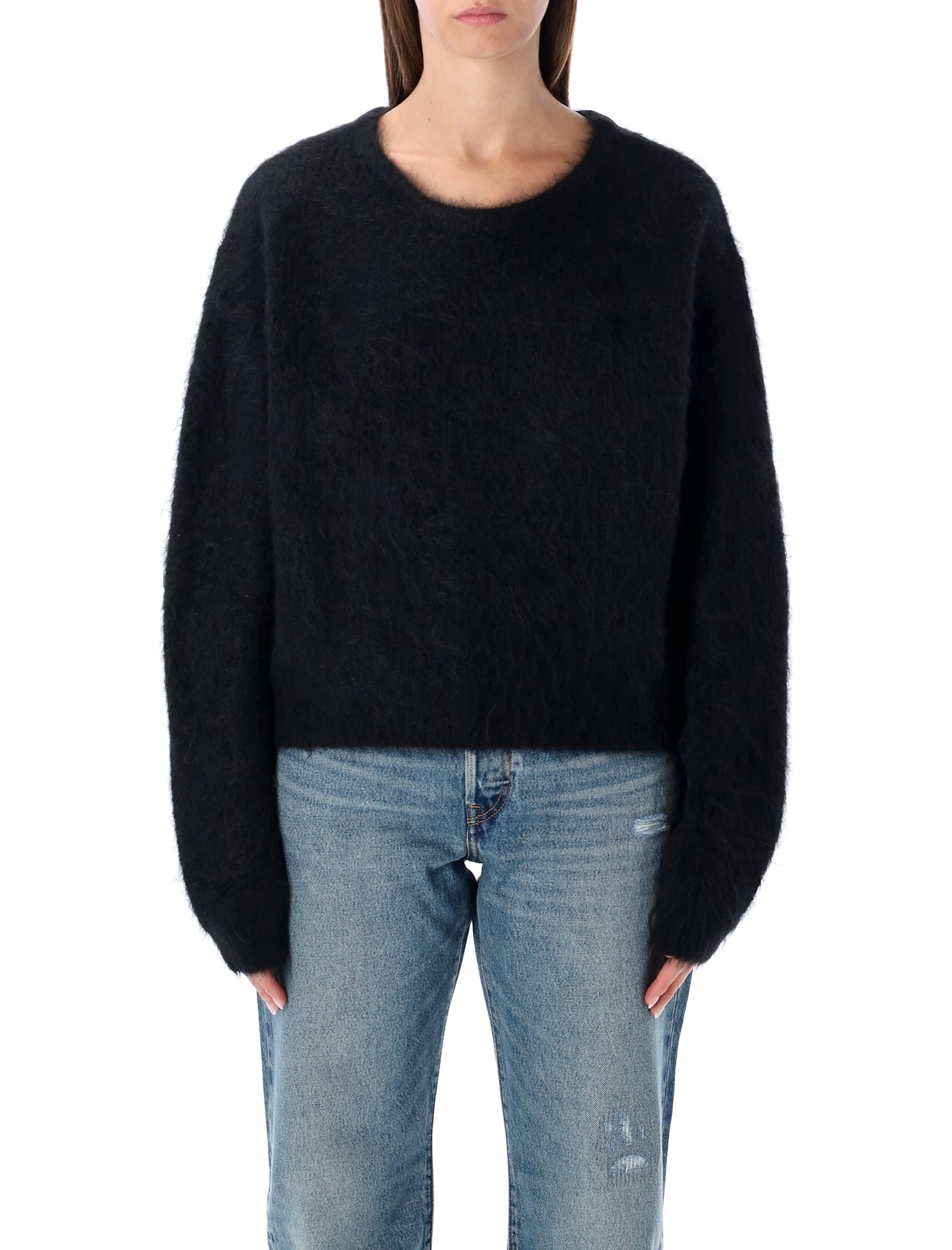 American Vintage Niby Knit Mohair Sweater In Black