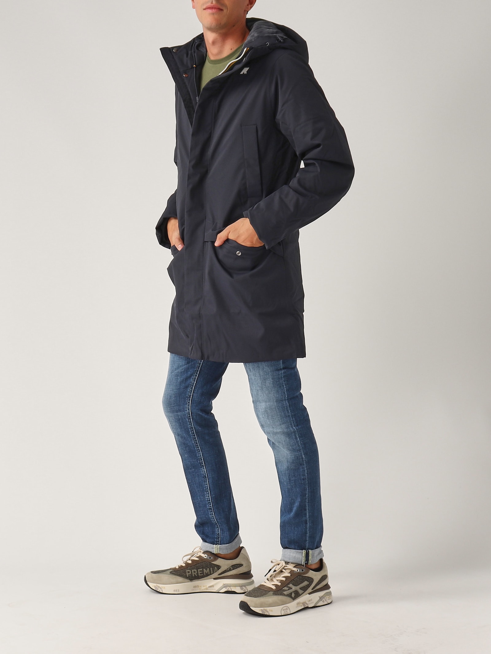 Shop K-way Jarno Twill Marmotta Jacket In Navy