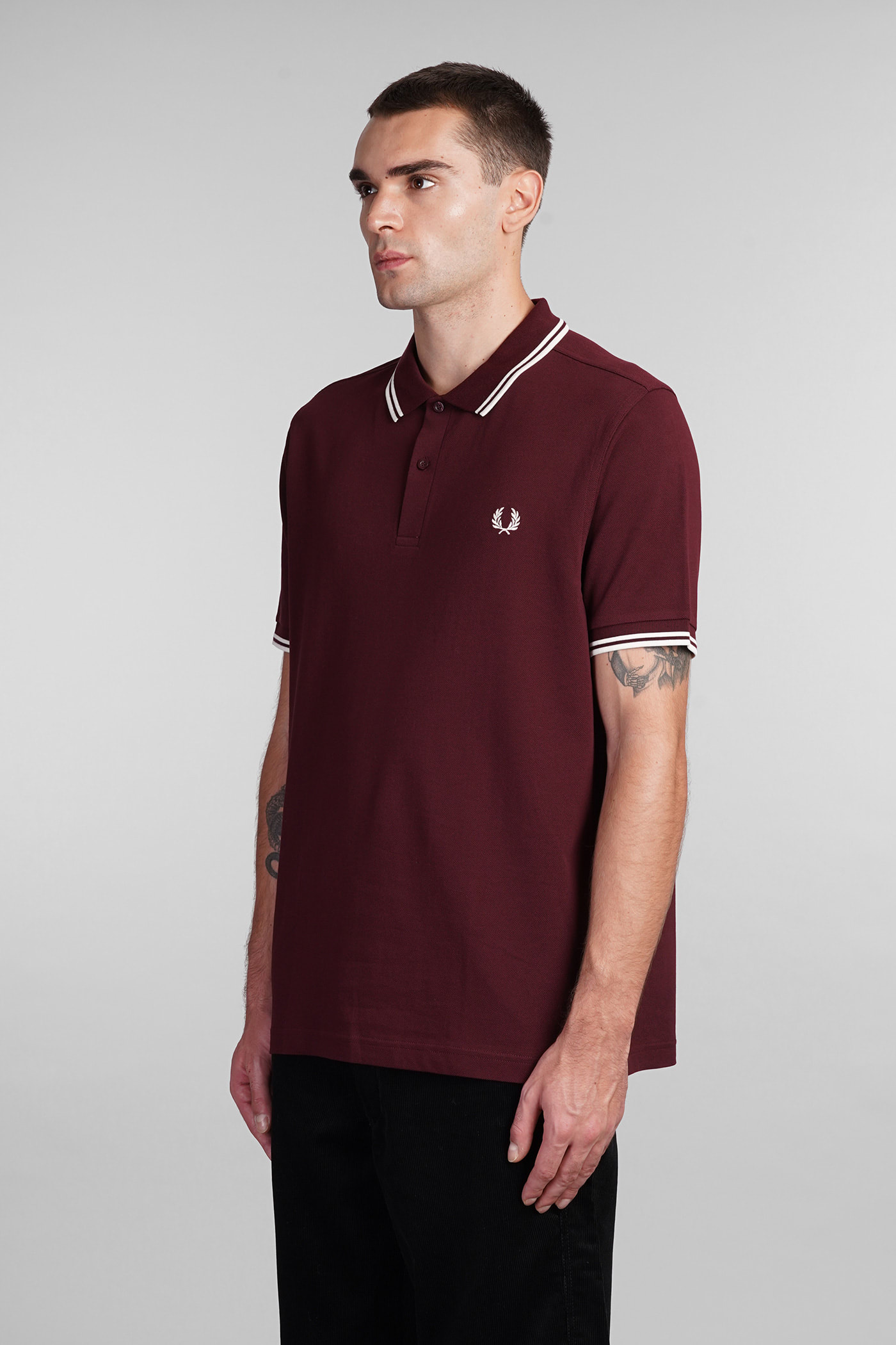 Shop Comme Des Garçons Shirt Polo In Bordeaux Cotton