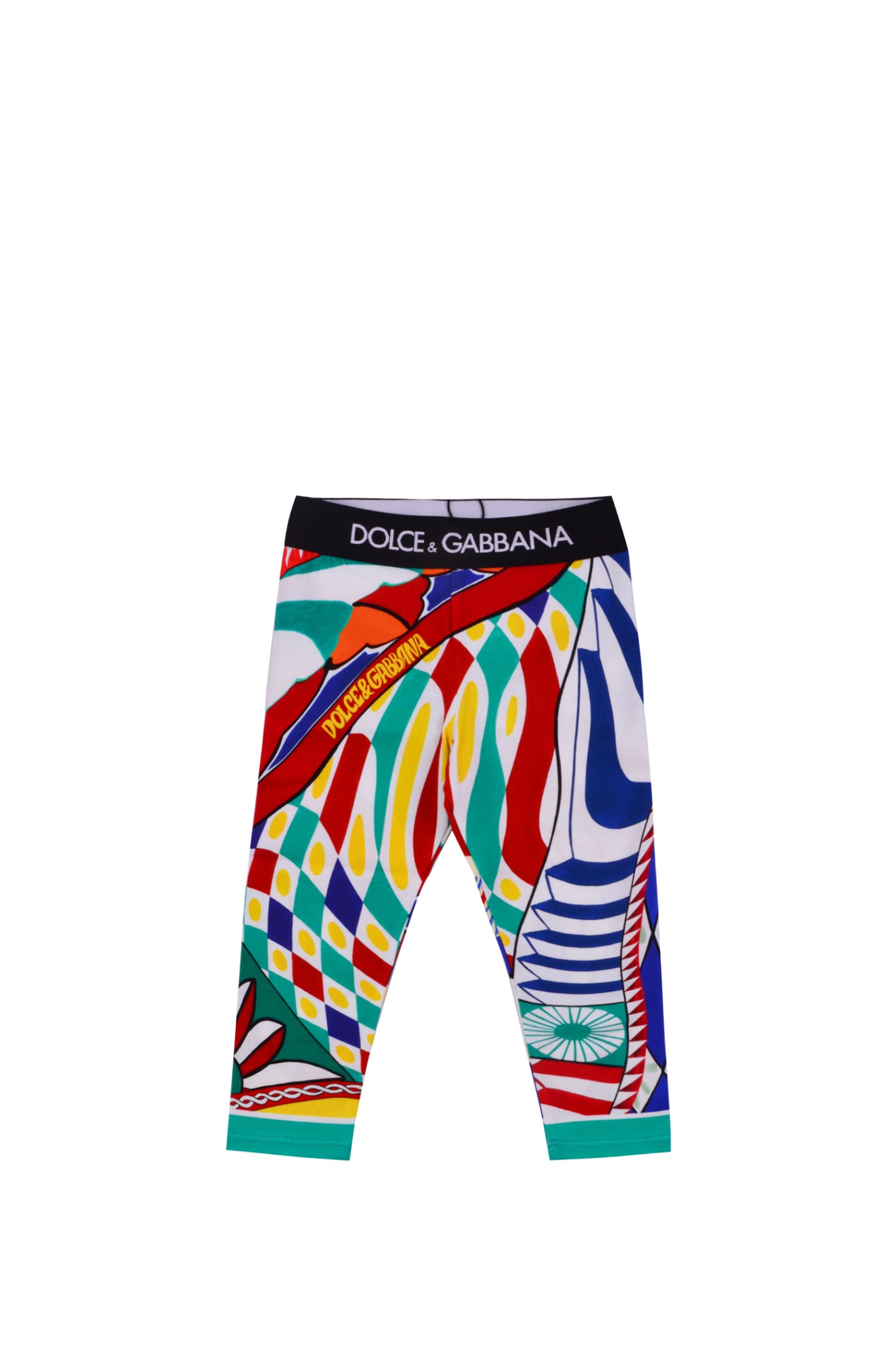 Dolce & Gabbana Babies' Printed Jersey Leggings In Multicolor