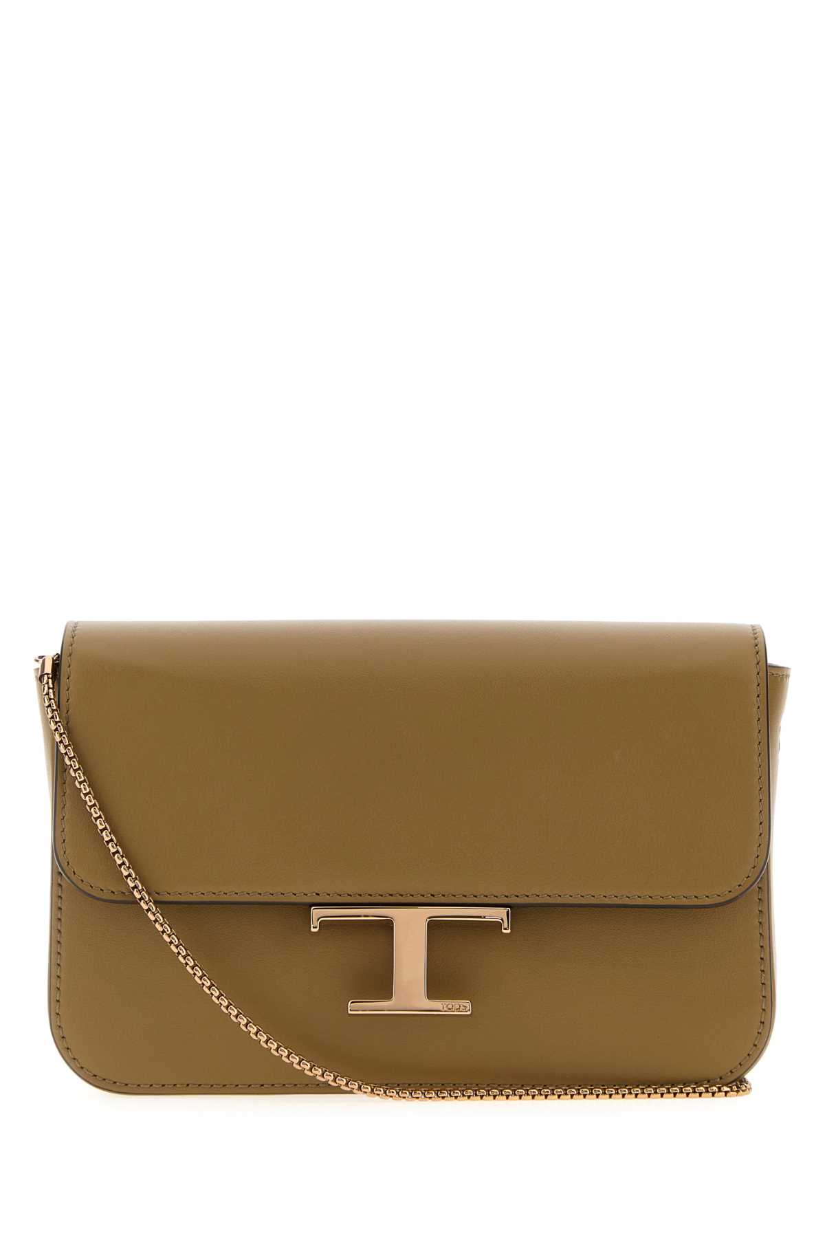 Olive Green Leather Micro Crossbody Bag