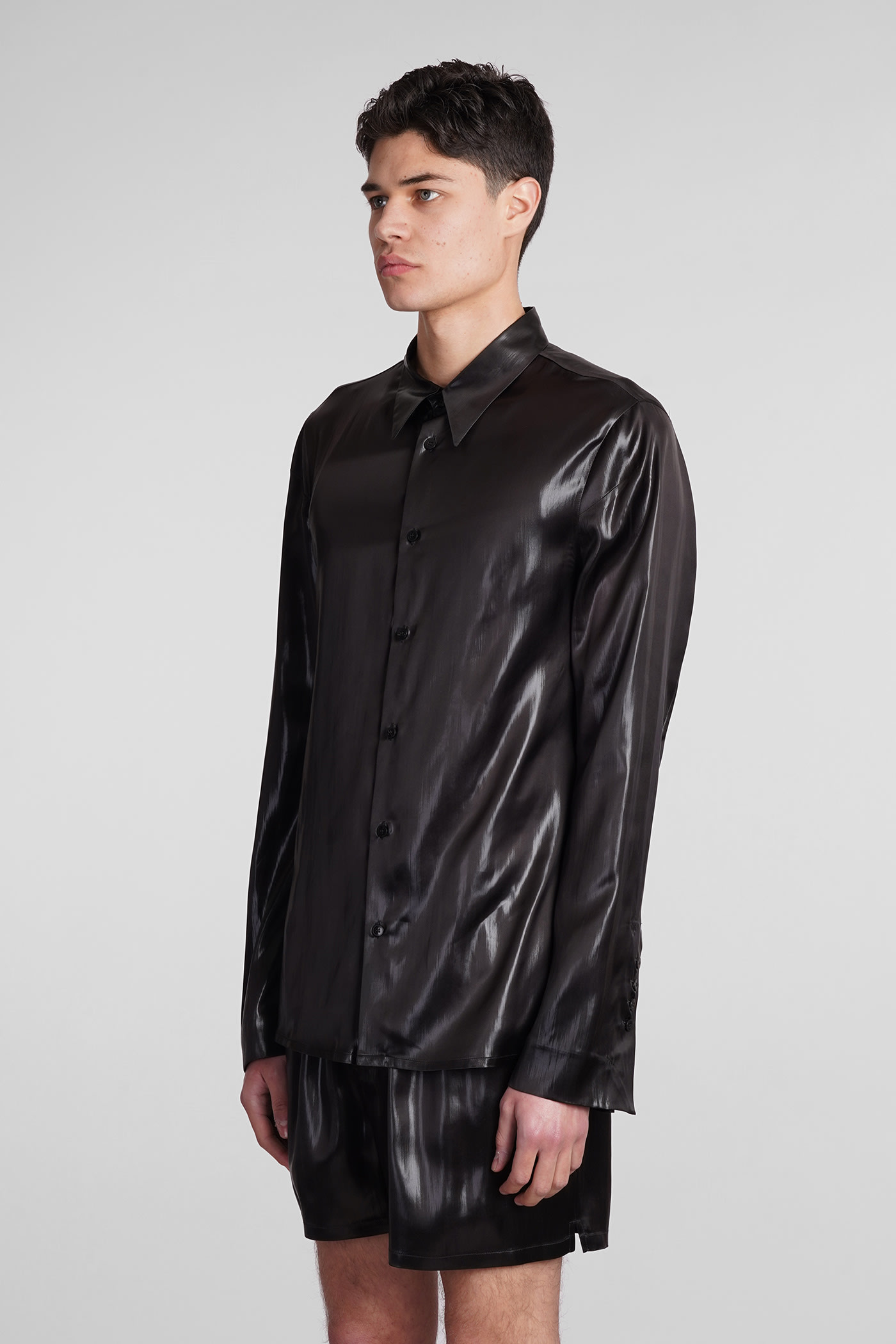 Shop Sapio N16 Shirt In Black Triacetate