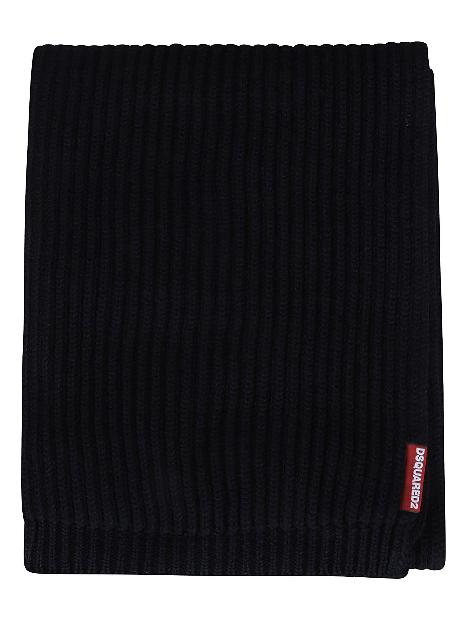 Shop Dsquared2 Woven Ribbed Beanie & Scarf Set In Black