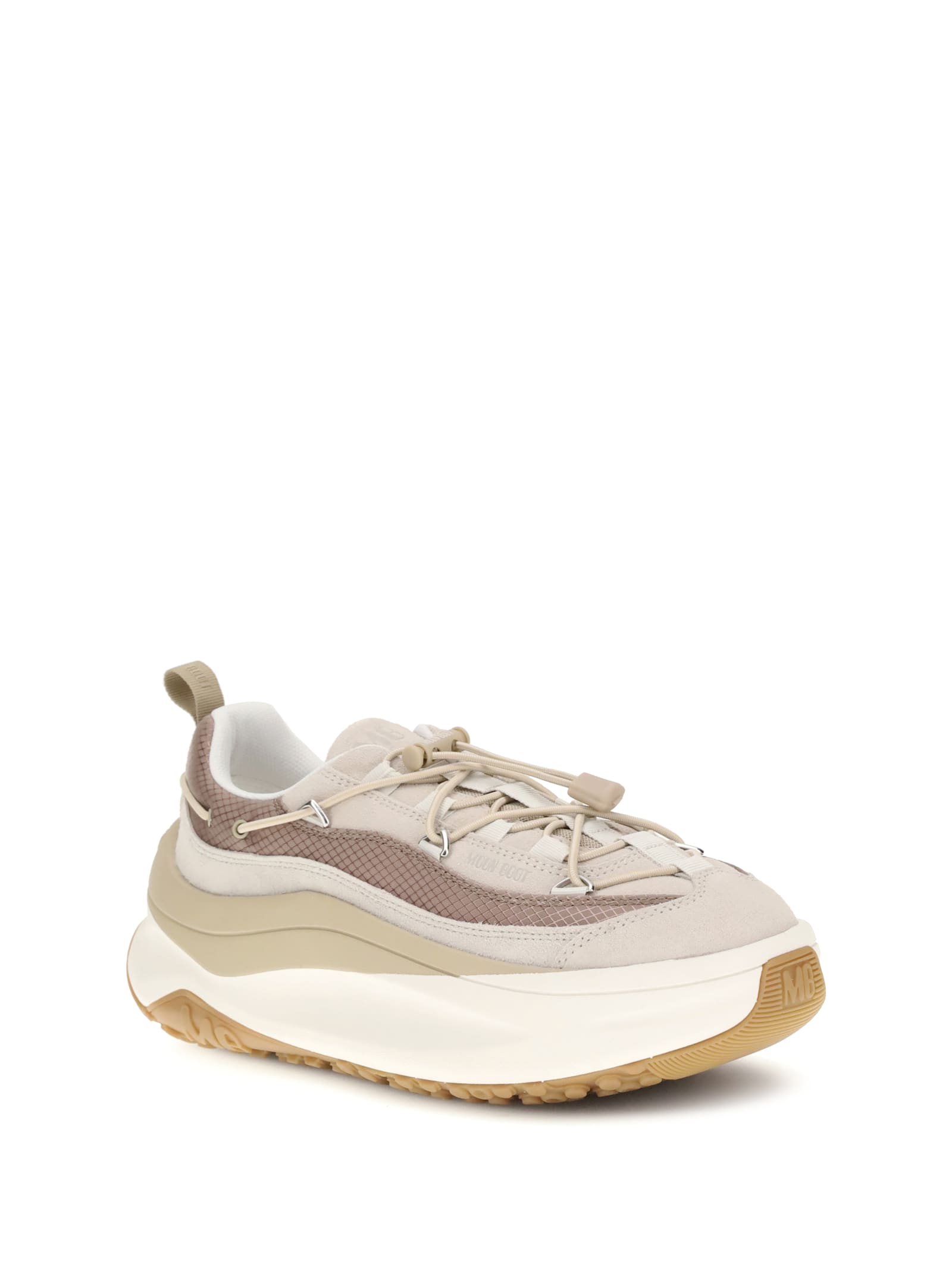Moon Boot Chunky Sole Sneakers Featuring Mesh Panels In Multi