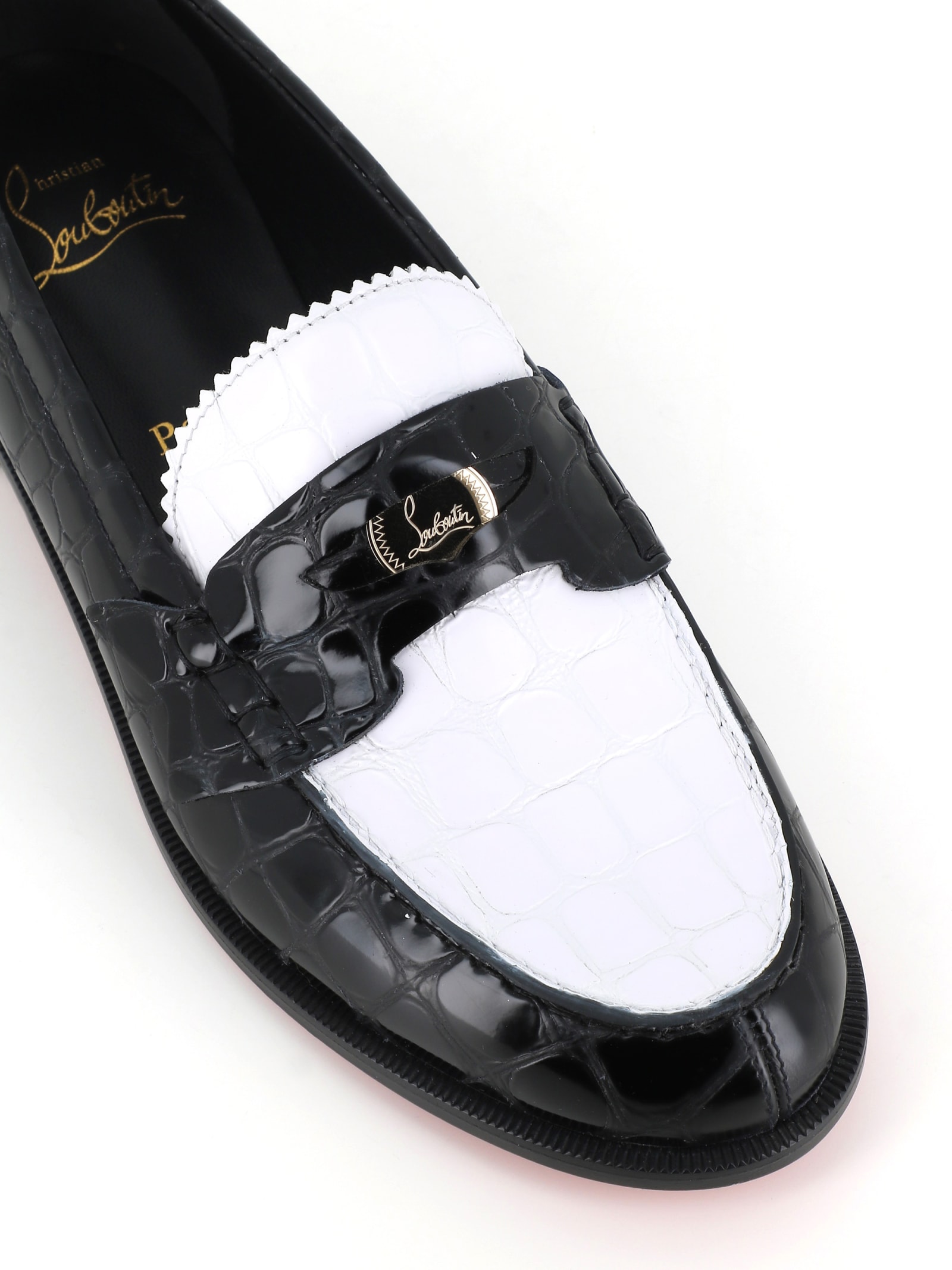 Shop Christian Louboutin Loafer Penny In White/black