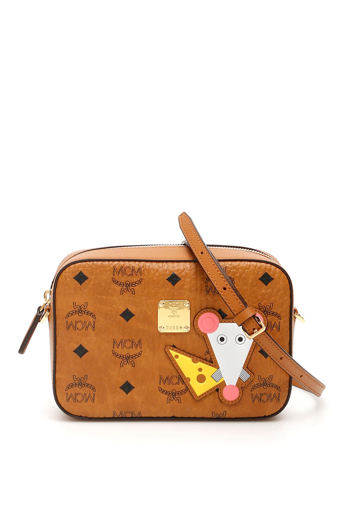 Mcm Visetos Camera Bag Year Of The Mouse In Cognac (brown)