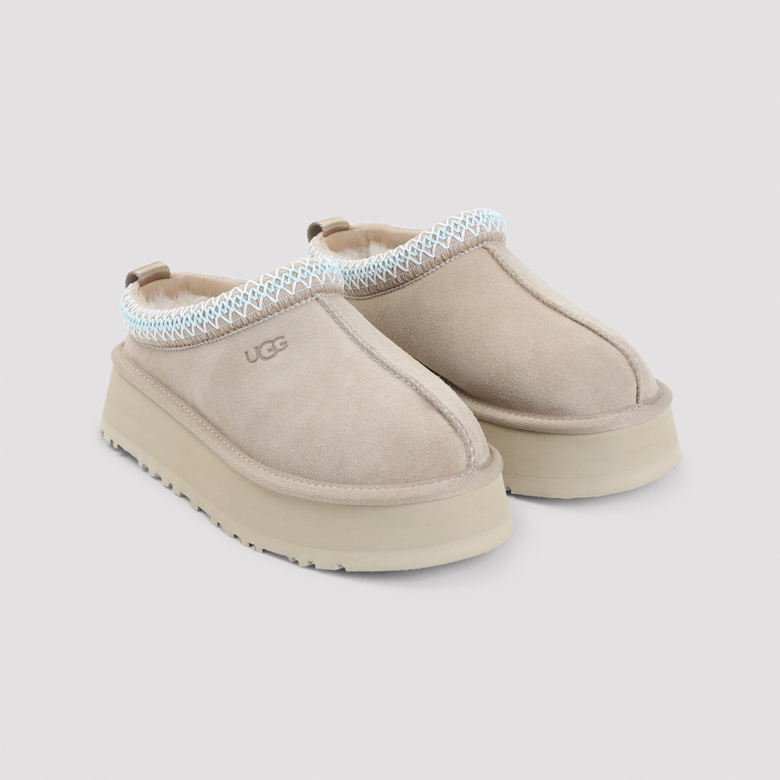 Ugg Tazz Ii Platform Suede Slippers In Neutral