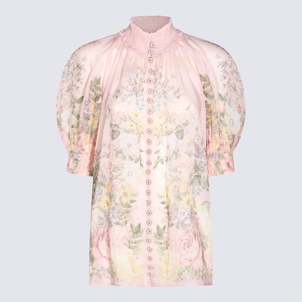 Shop Zimmermann Pink Top In Pink Floral