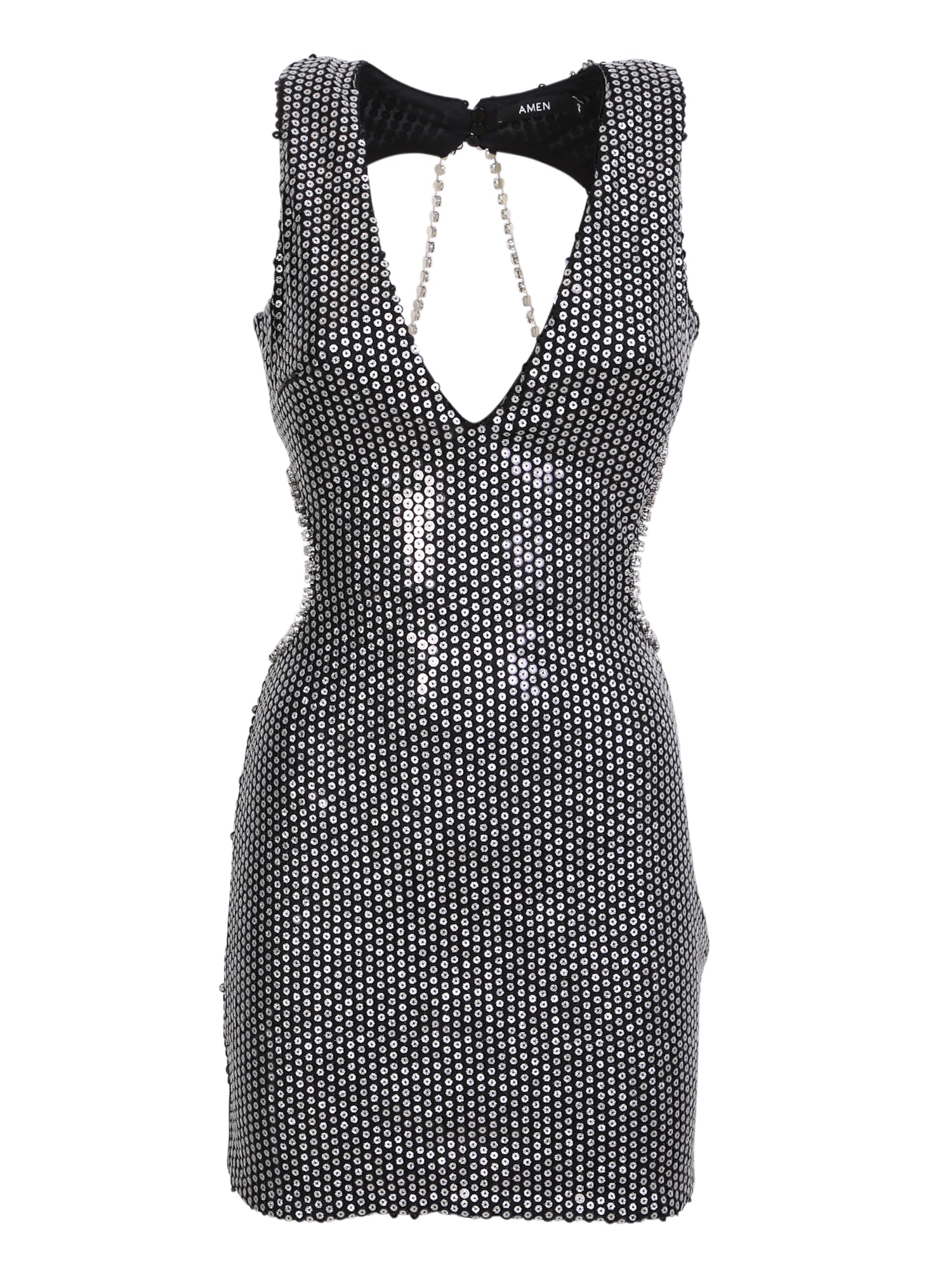 Shop Amen Sequin Mini Dress In Black