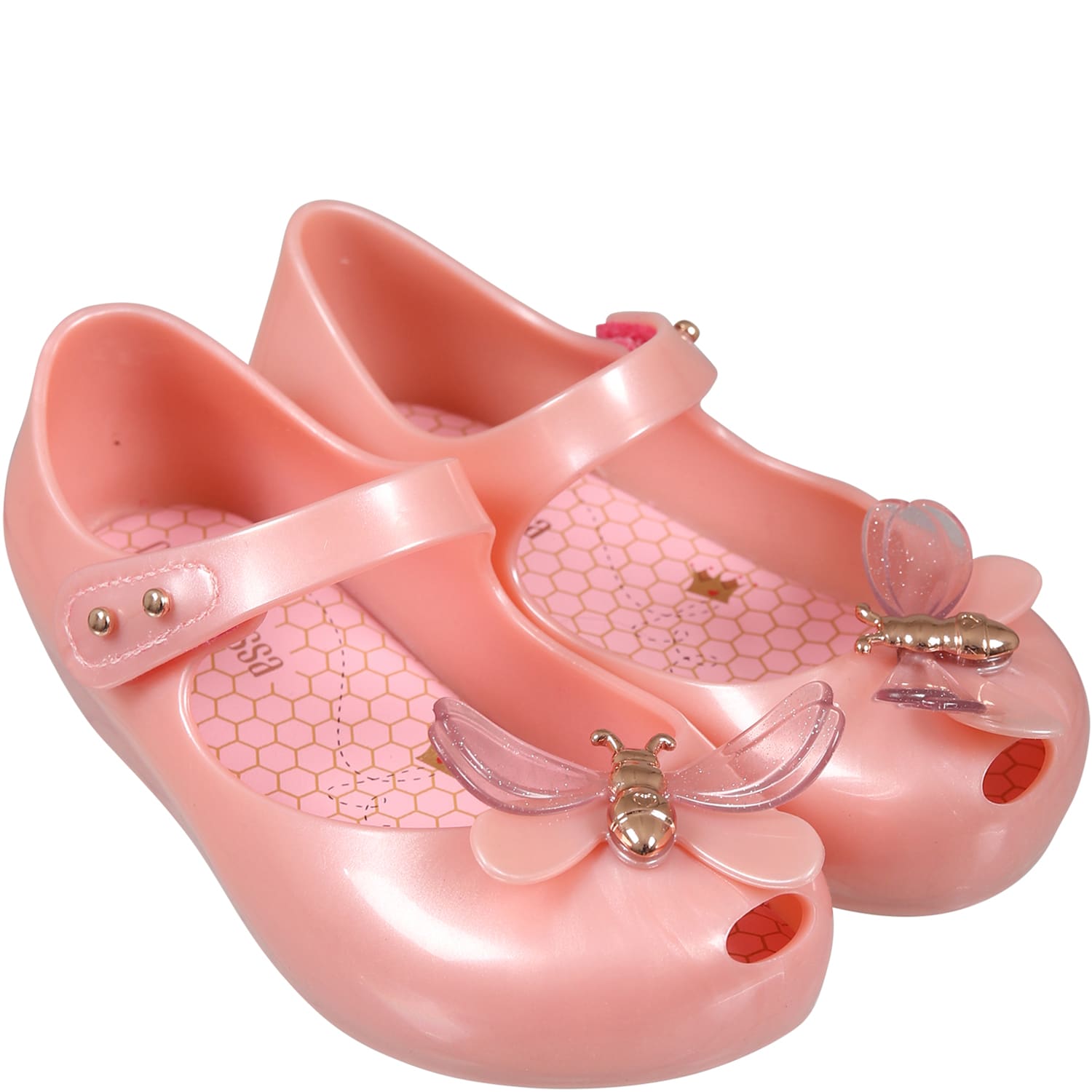 Shop Melissa Pink Ballet Flats For Girl With Butterfly