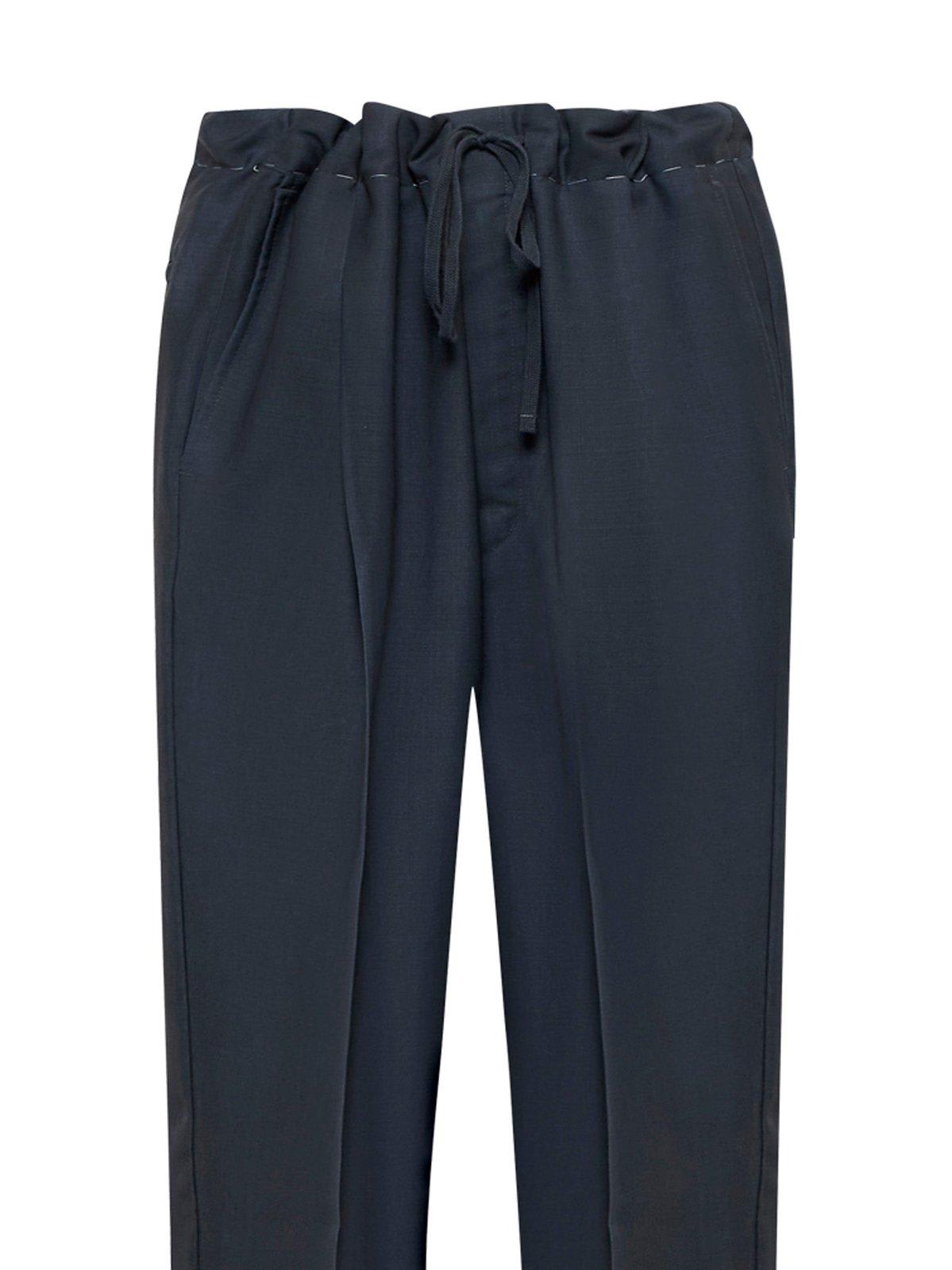 Shop Maison Margiela Drawstring Straight-leg Trousers In Grey