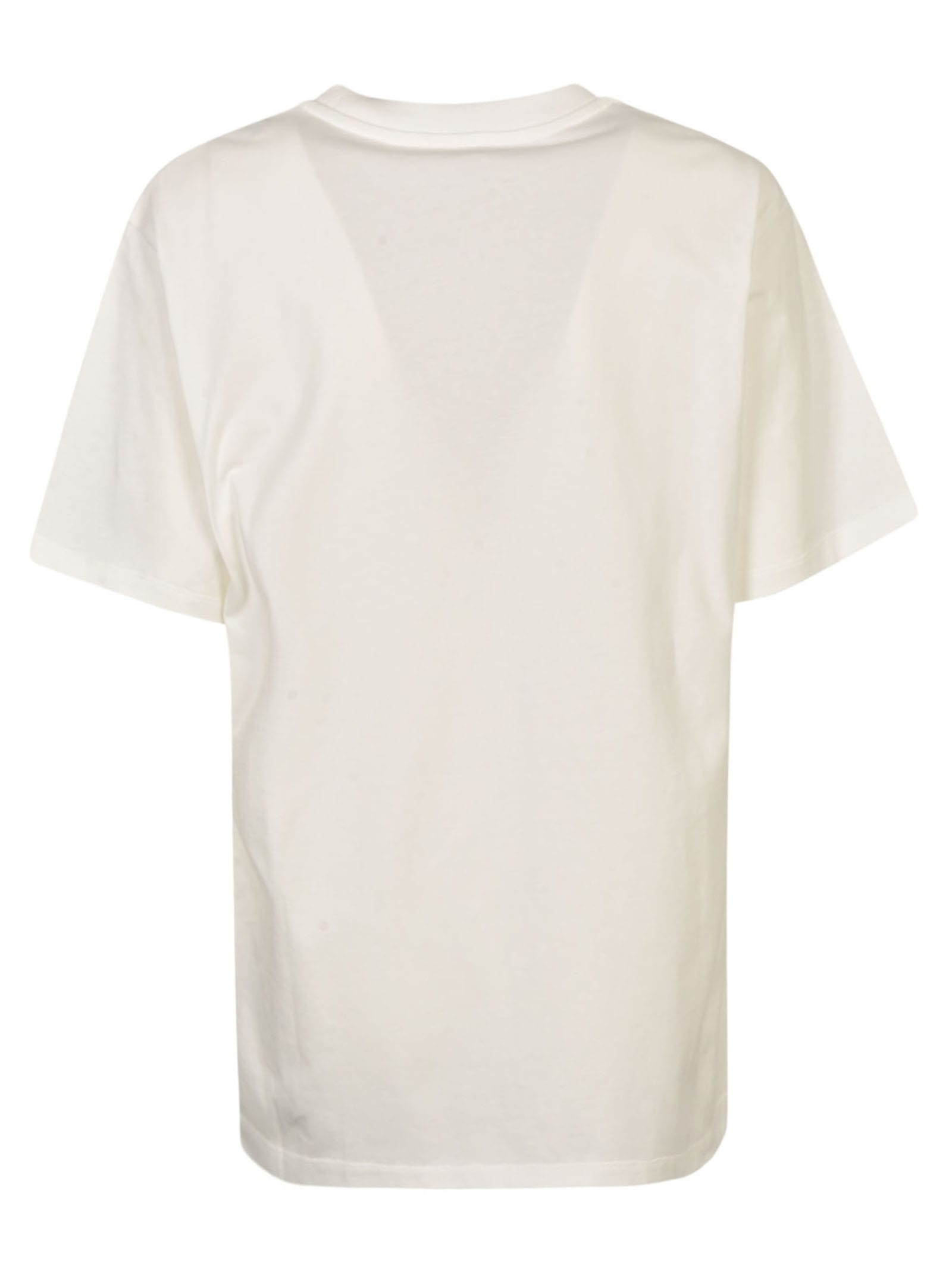 Shop Moncler Logo Print T-shirt In Bianco