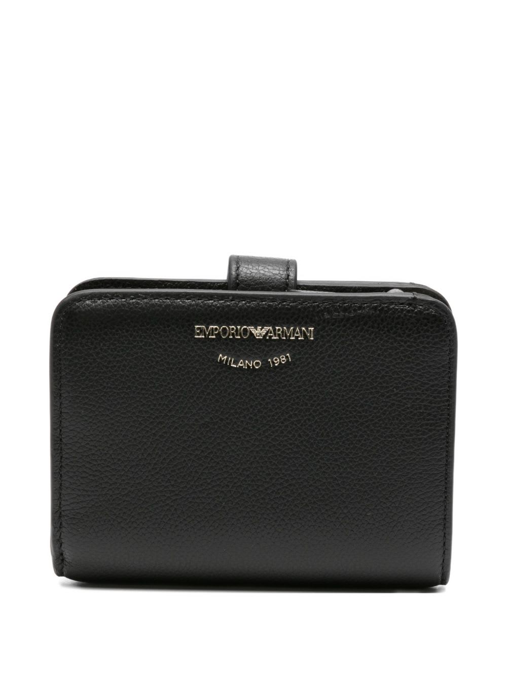 Emporio Armani Leather Bifold Wallet In Black