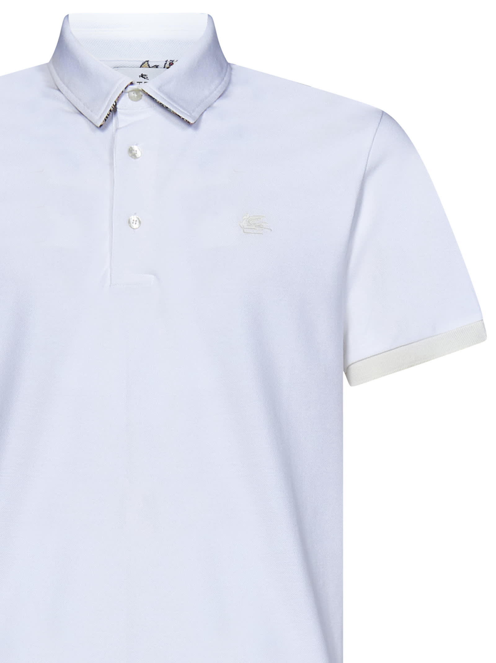 Shop Etro Polo Shirt In Bianco