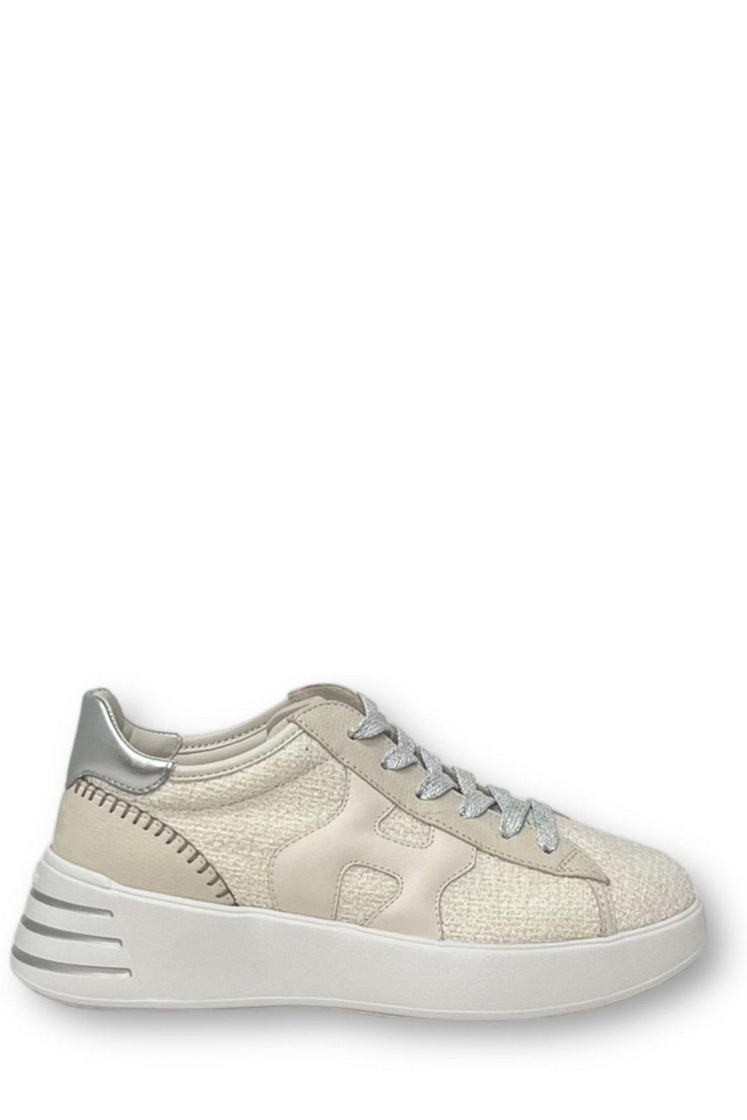 Shop Hogan Rebel Lace-up Sneakers  In White