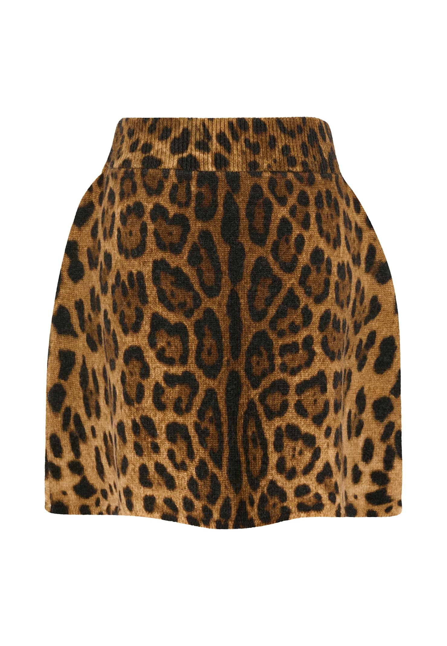 Dolce & Gabbana Brown Skirt For Girl With Animal Print In Animal Print