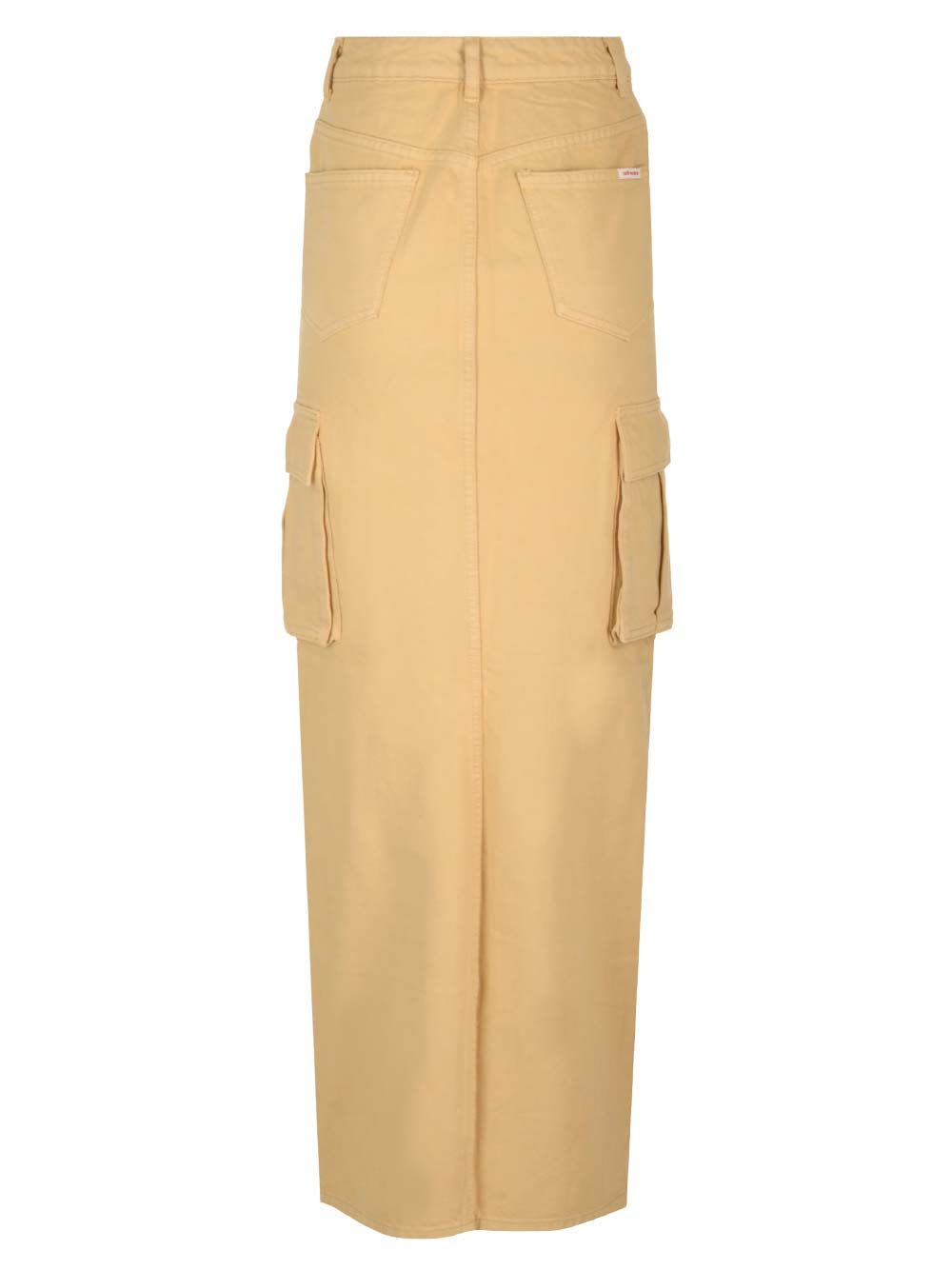 Shop Self-portrait Embellished Cargo Maxi Skirt In Beige