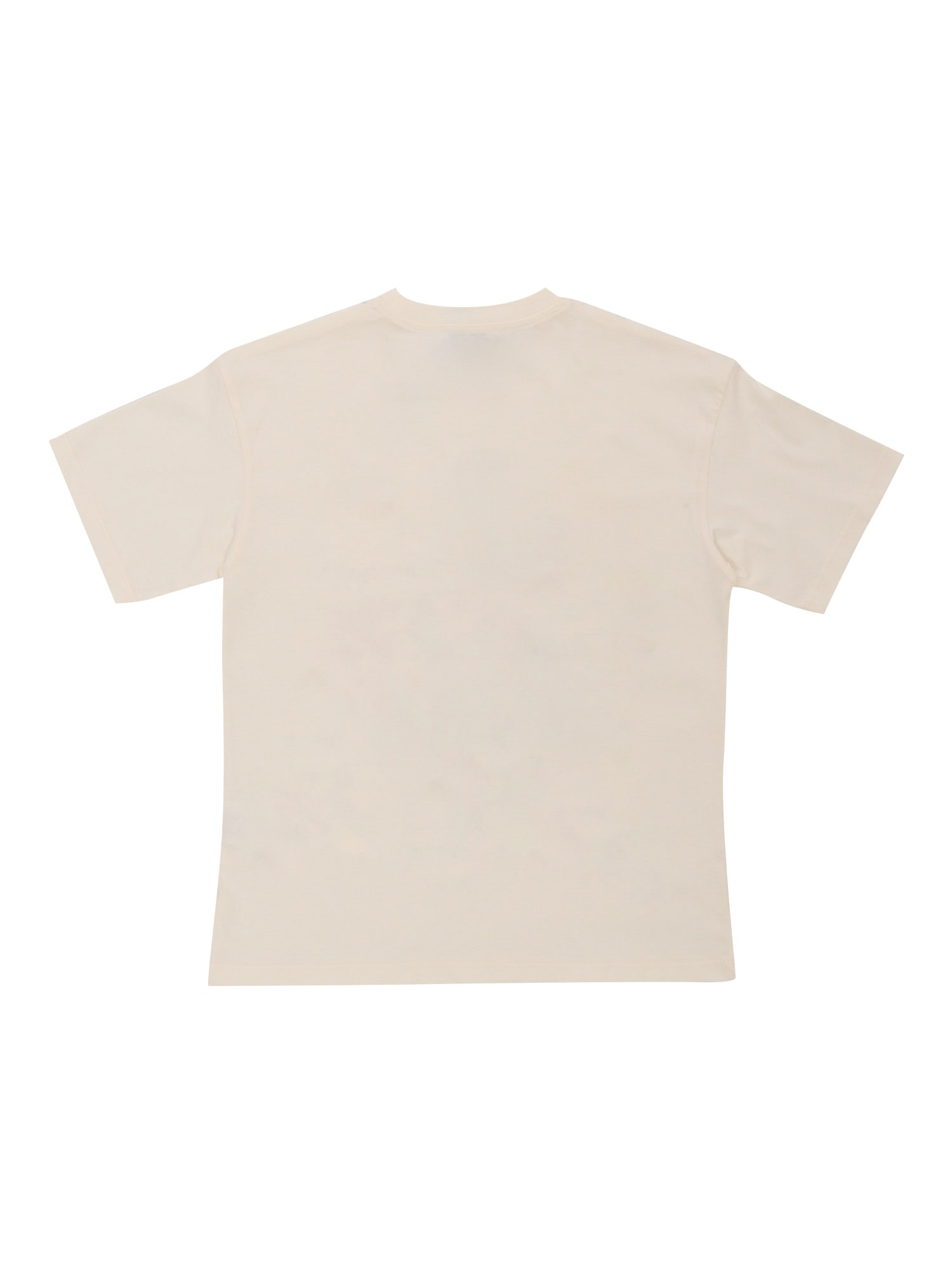 Shop Msgm T-shirt Bianca Oversize In Cream