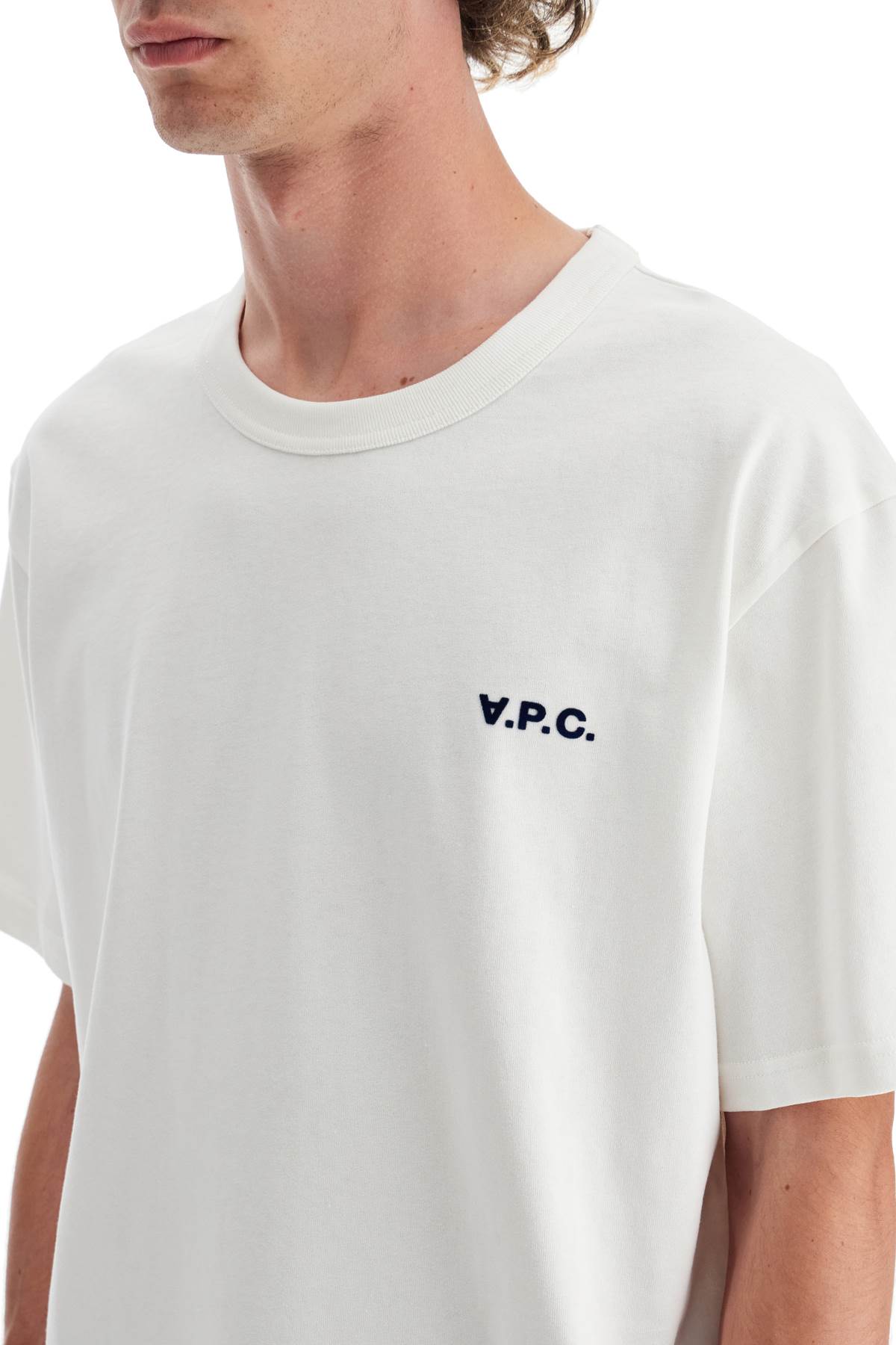 Apc A.p.c. Kyle T Shirt In Blanc/dark Navy (white)