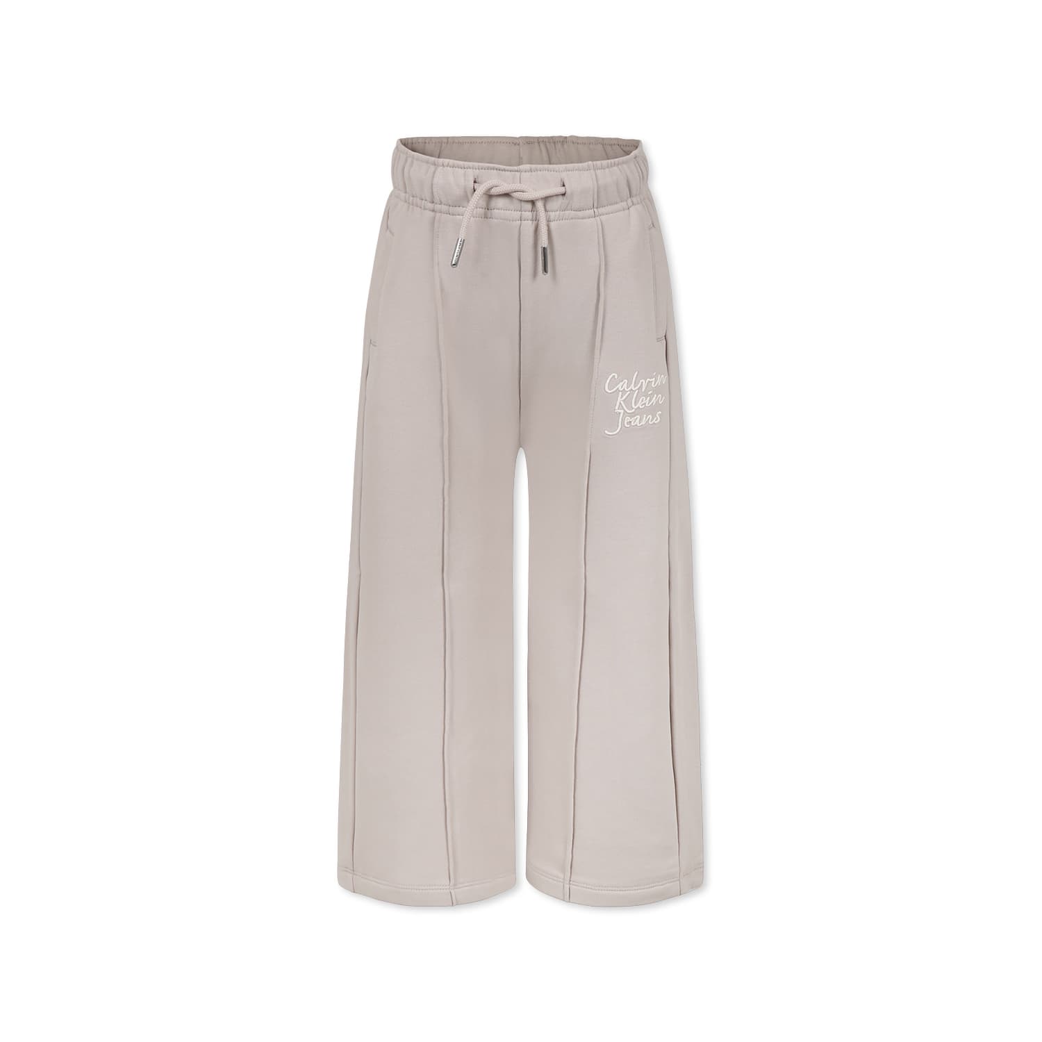 Shop Calvin Klein Ivory Trousers For Girl With Logo