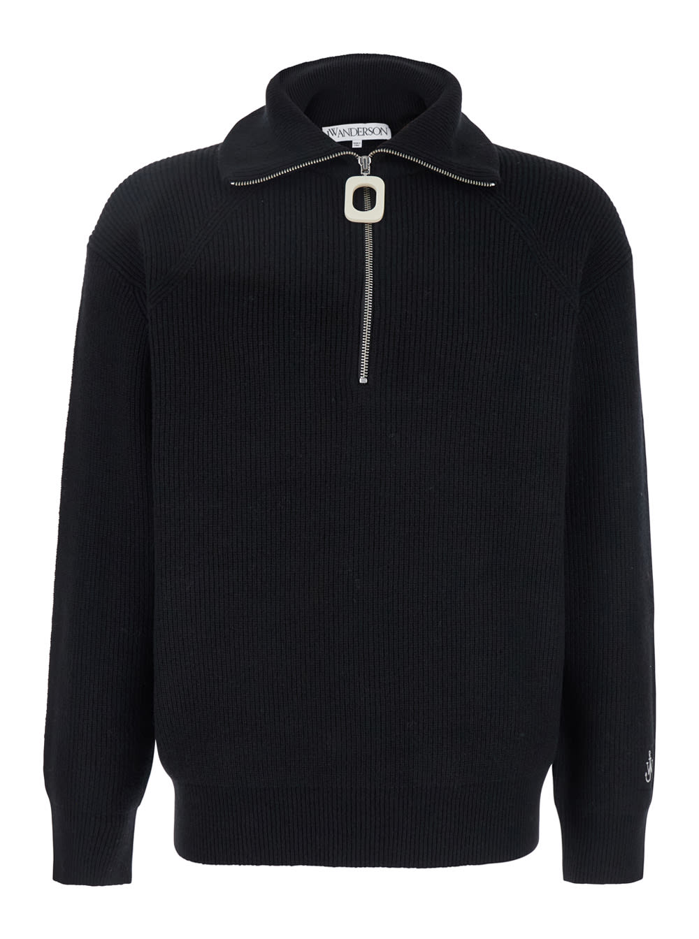Jw Anderson Half Zipper Shirt In Black