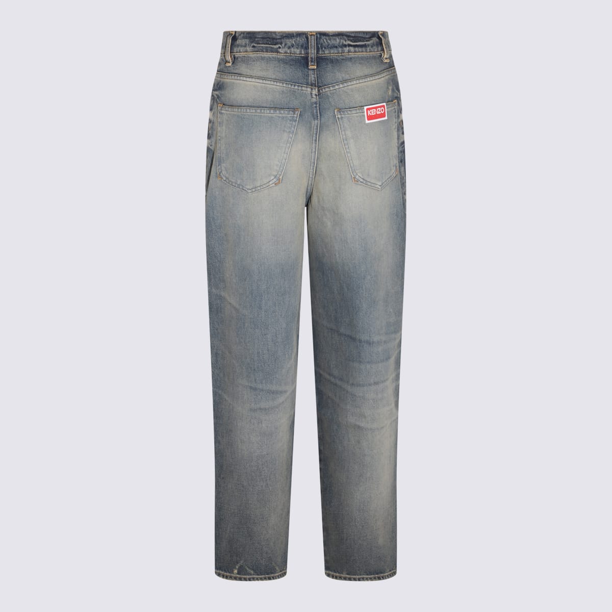 Shop Kenzo Blue Denim Cotton Jeans