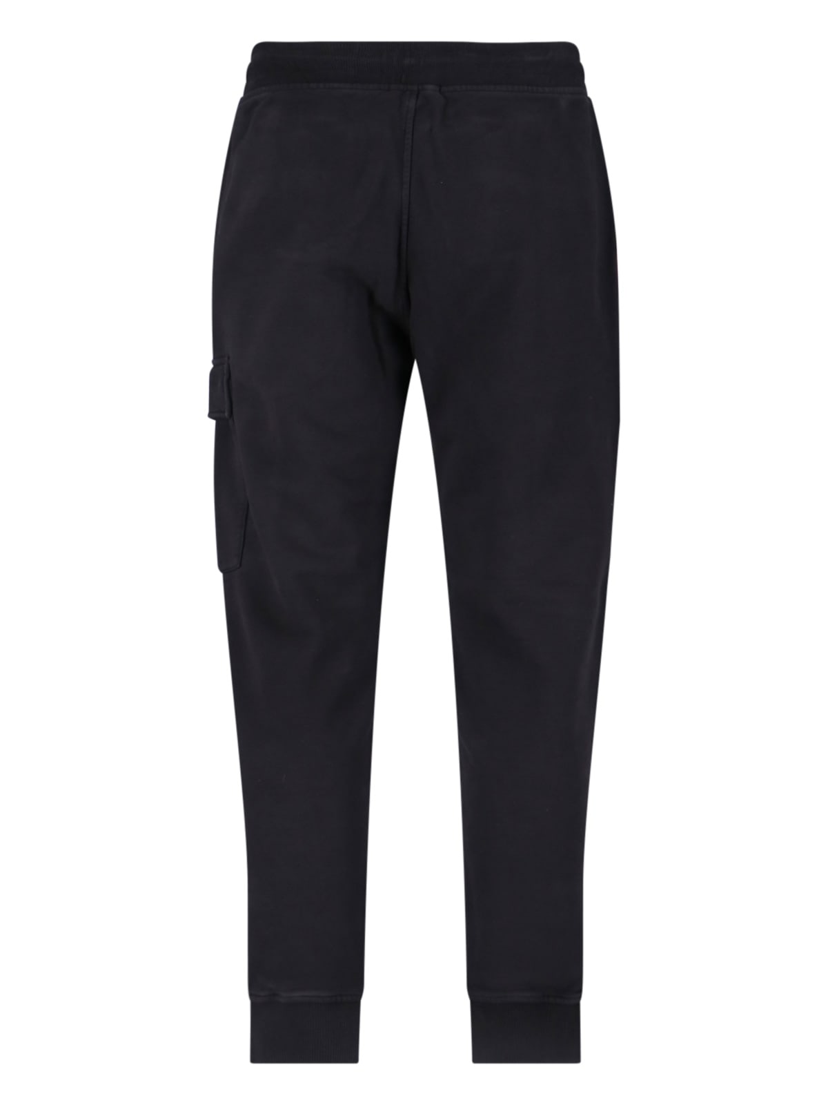 C.p. Company Utility Trousers With Elastic Waistband And Cargo Pocket In Black
