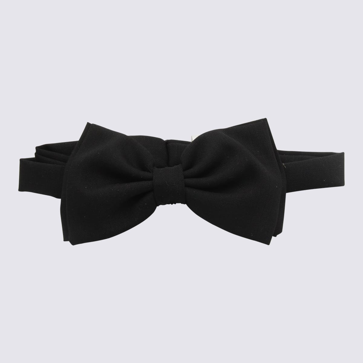 Lardini Black Wool And Mohair Bow Tie