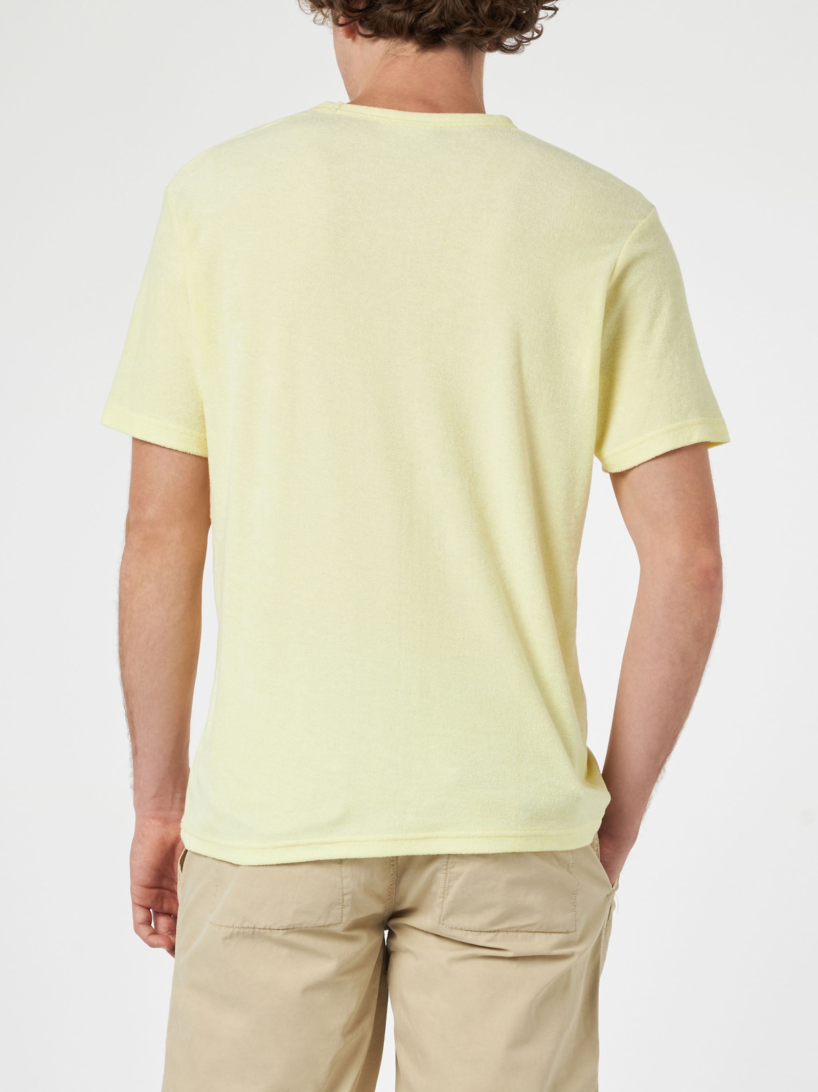 MC2 SAINT BARTH MAN YELLOW TERRY T-SHIRT GARY WITH ST. BARTH EMBROIDERY