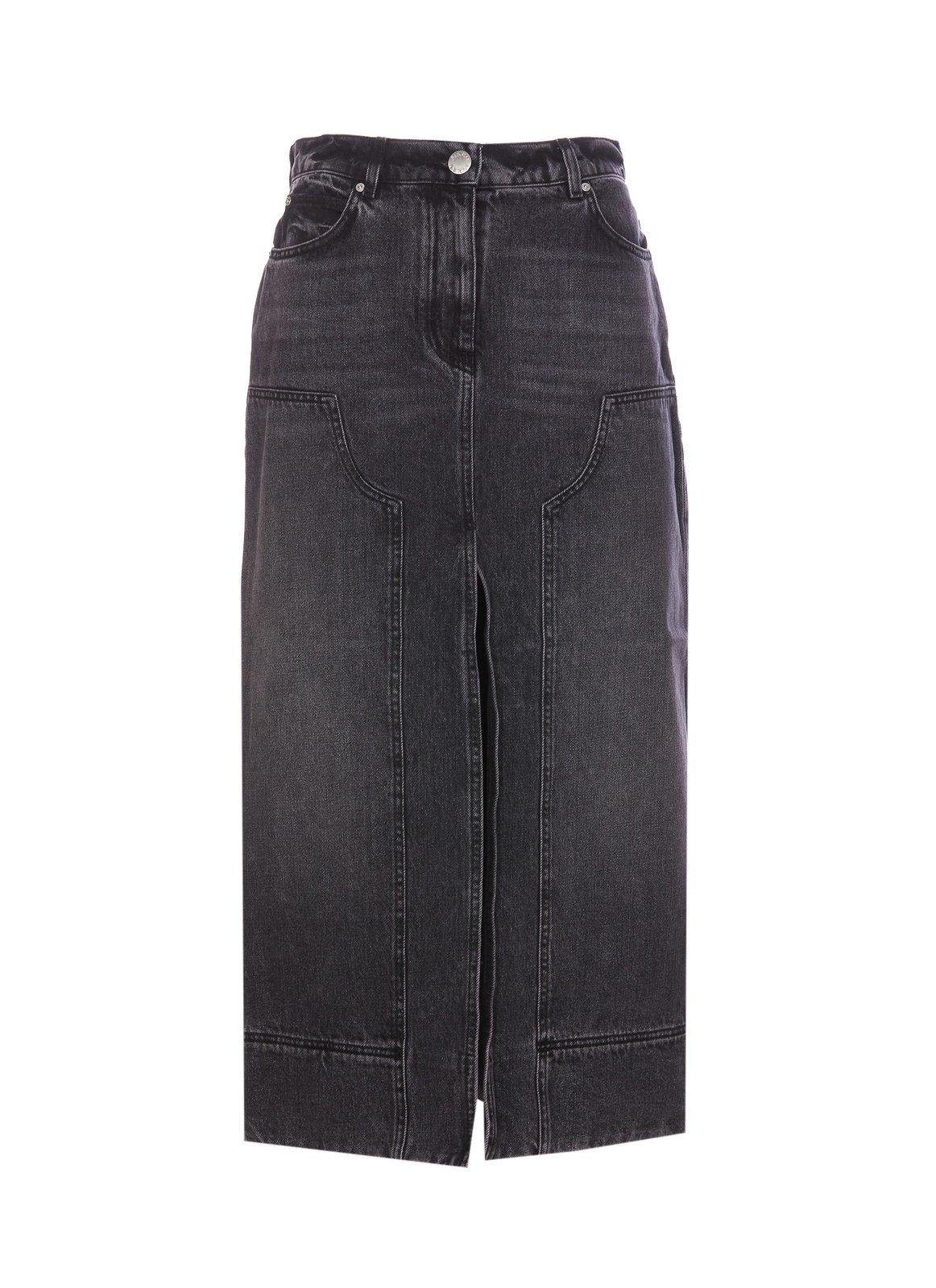 Shop Pinko Denim Maxi Skirt In Black