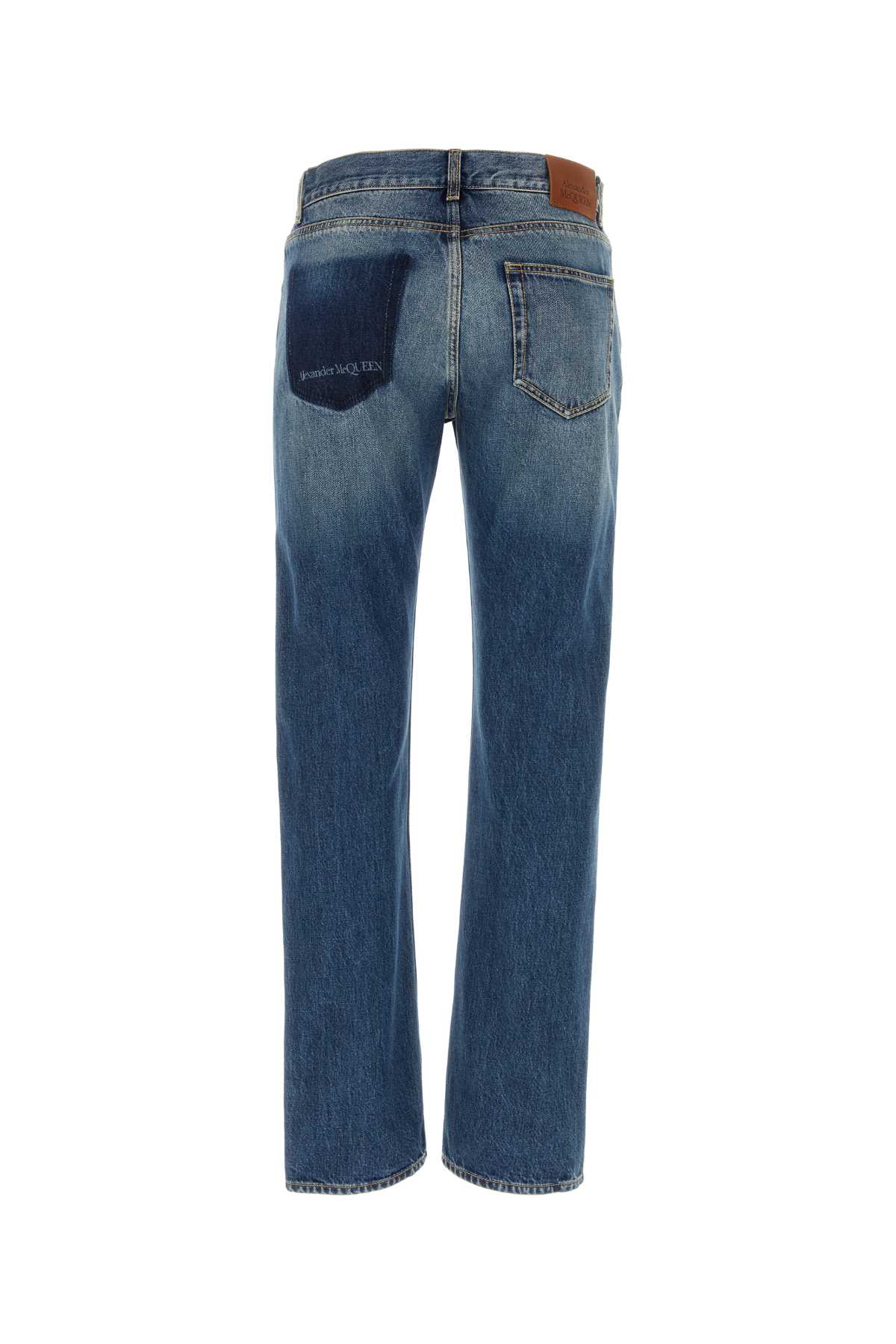 Shop Alexander Mcqueen Denim Jeans In Bluewashed