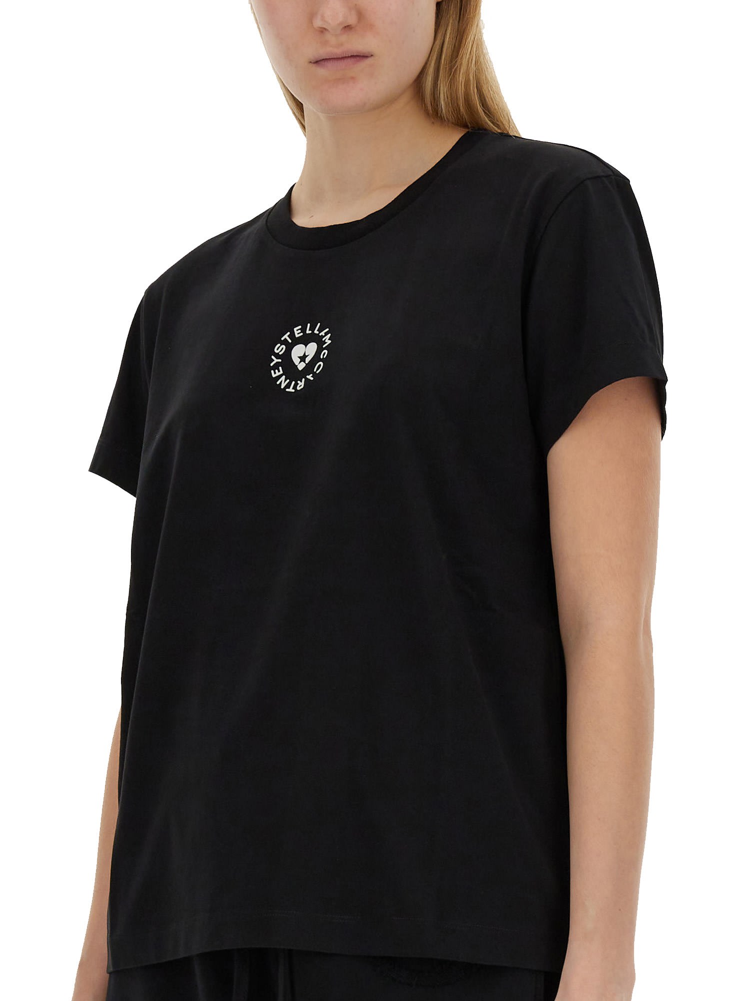 Shop Stella Mccartney T-shirt With Logo In Nero