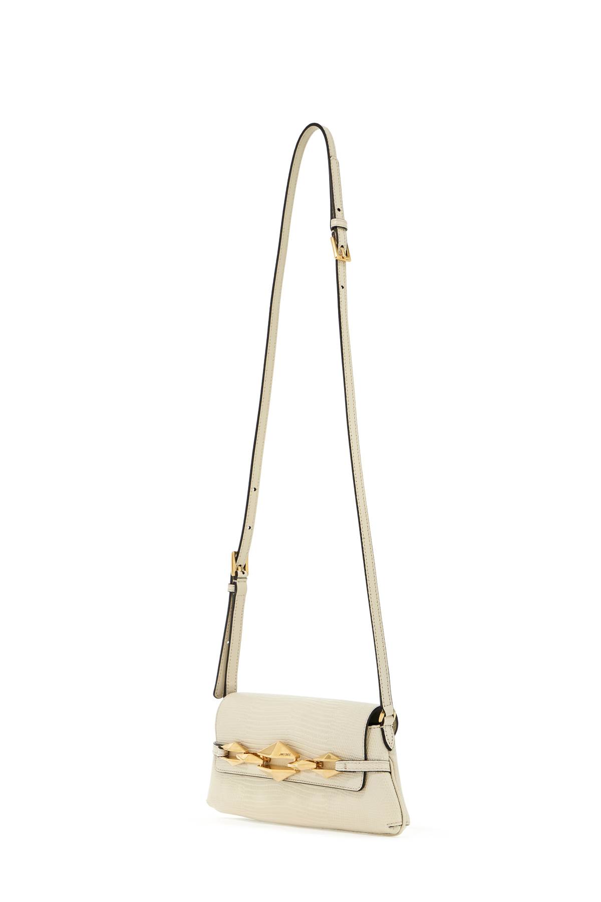 Shop Jimmy Choo Leather Lizard Print Diamond Shoulder Bag In Bamboo Gold