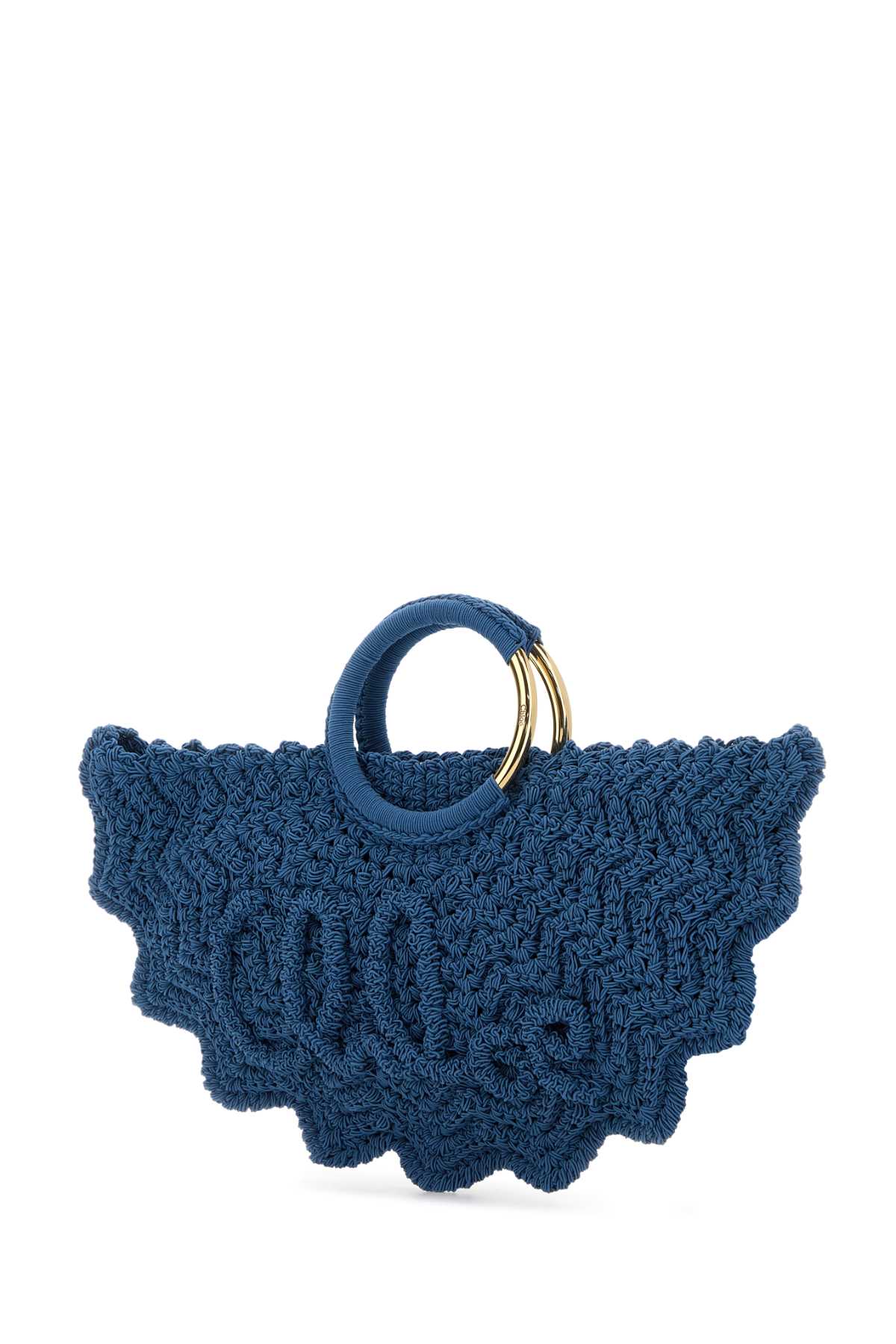 Chloé Chloe Cerulean Blue Fabric Small Bracelet Paravent Handbag In Blue