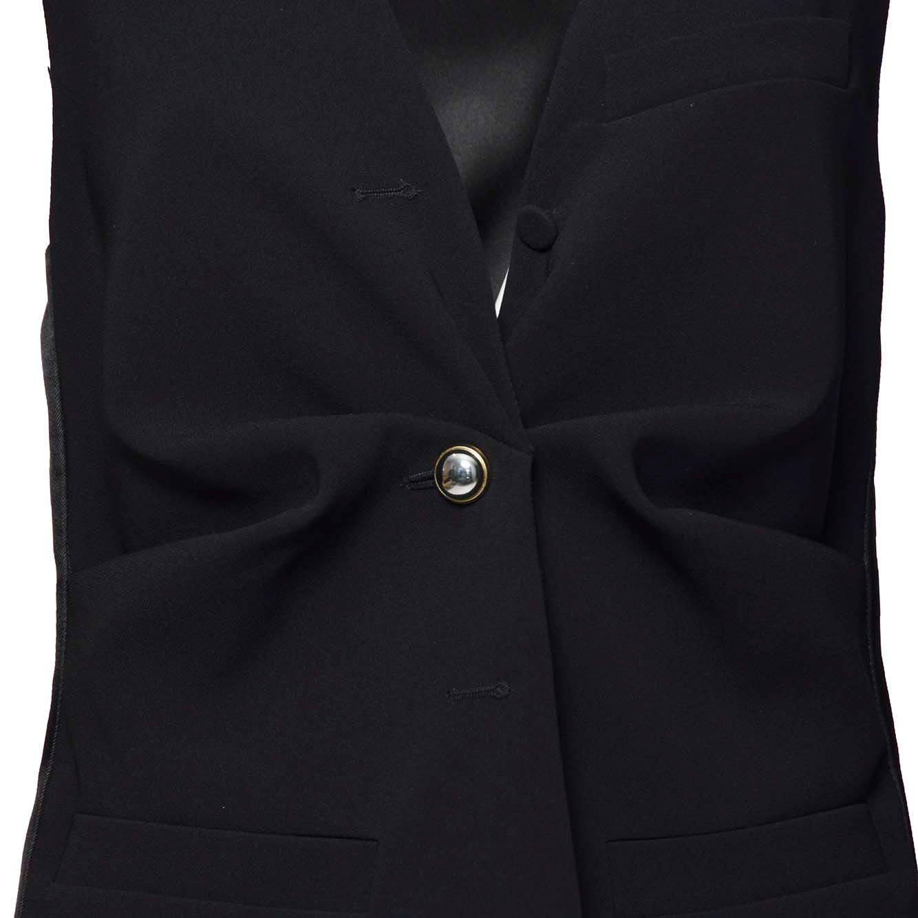 Shop Max Mara Buttoned V-neck Gilet In Nero