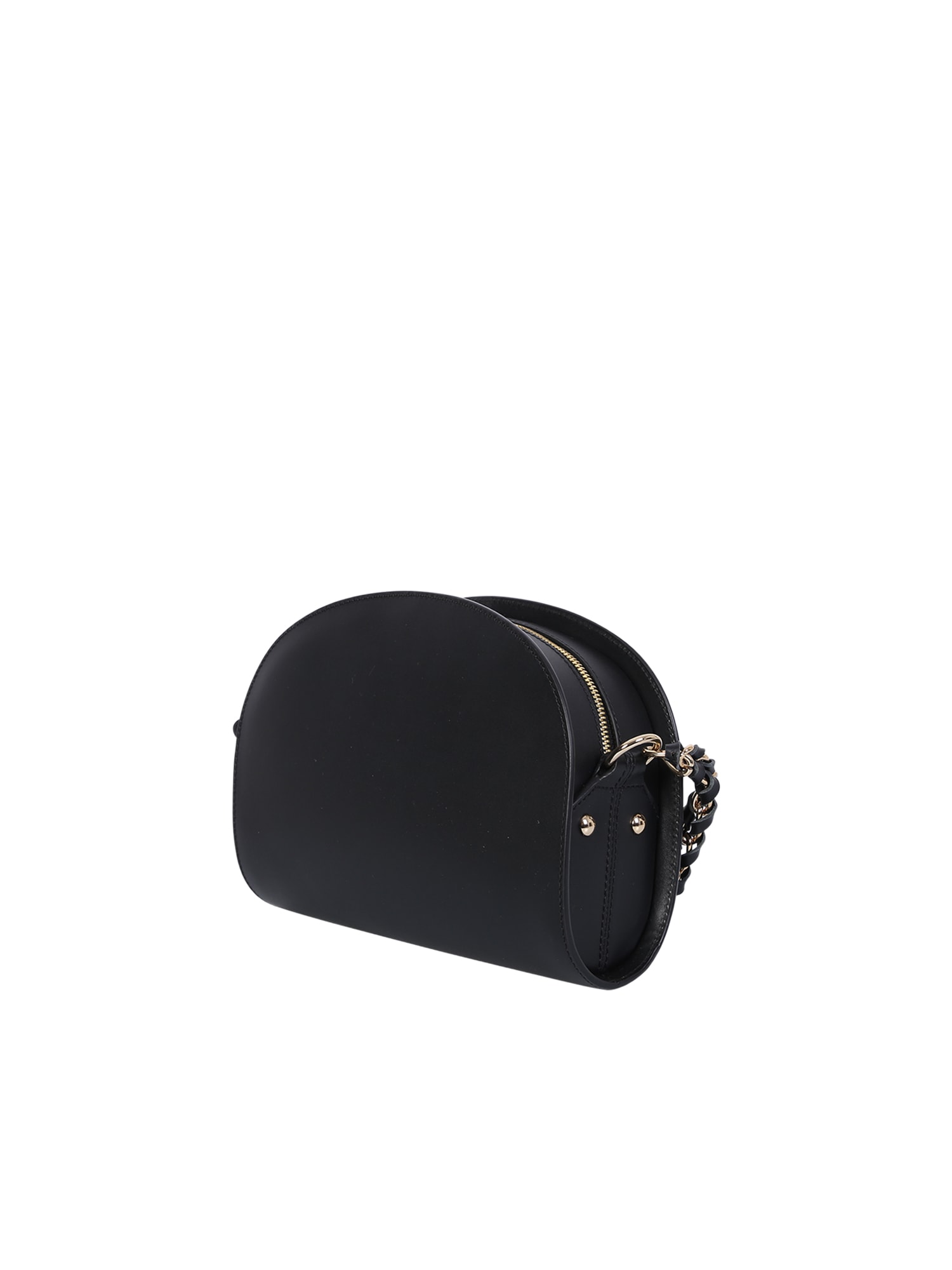 Shop Apc Chain Demi Lune Bag In Black